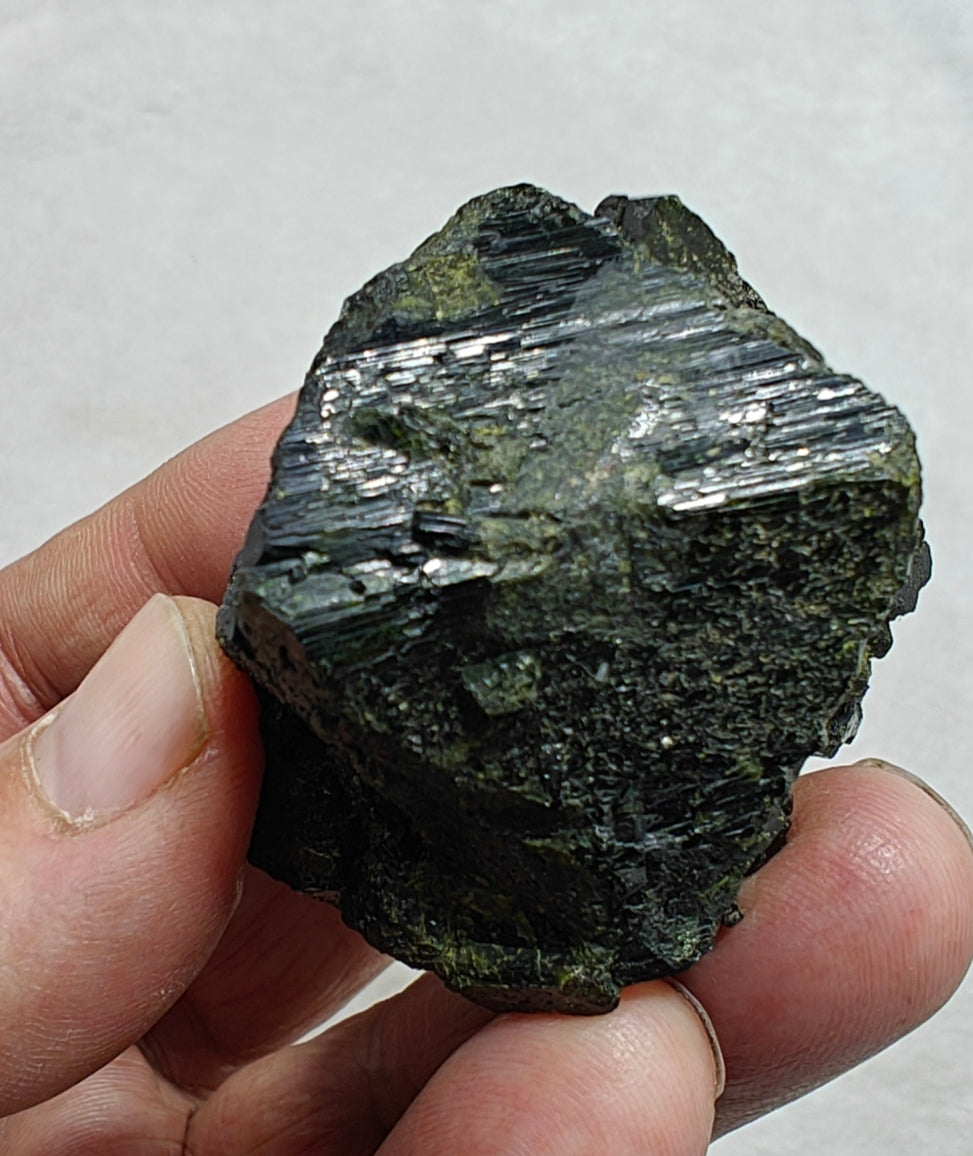 Natural dark green color epidote crystal 124 grams