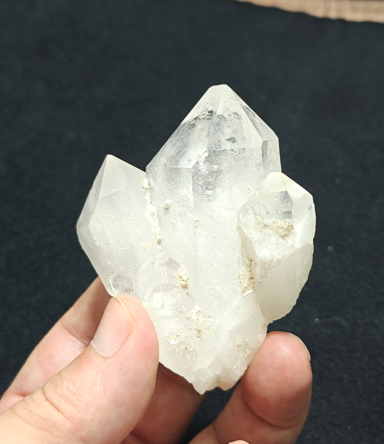 An Aesthetic specimen of terminated clear Quartz Crystals 128 grams