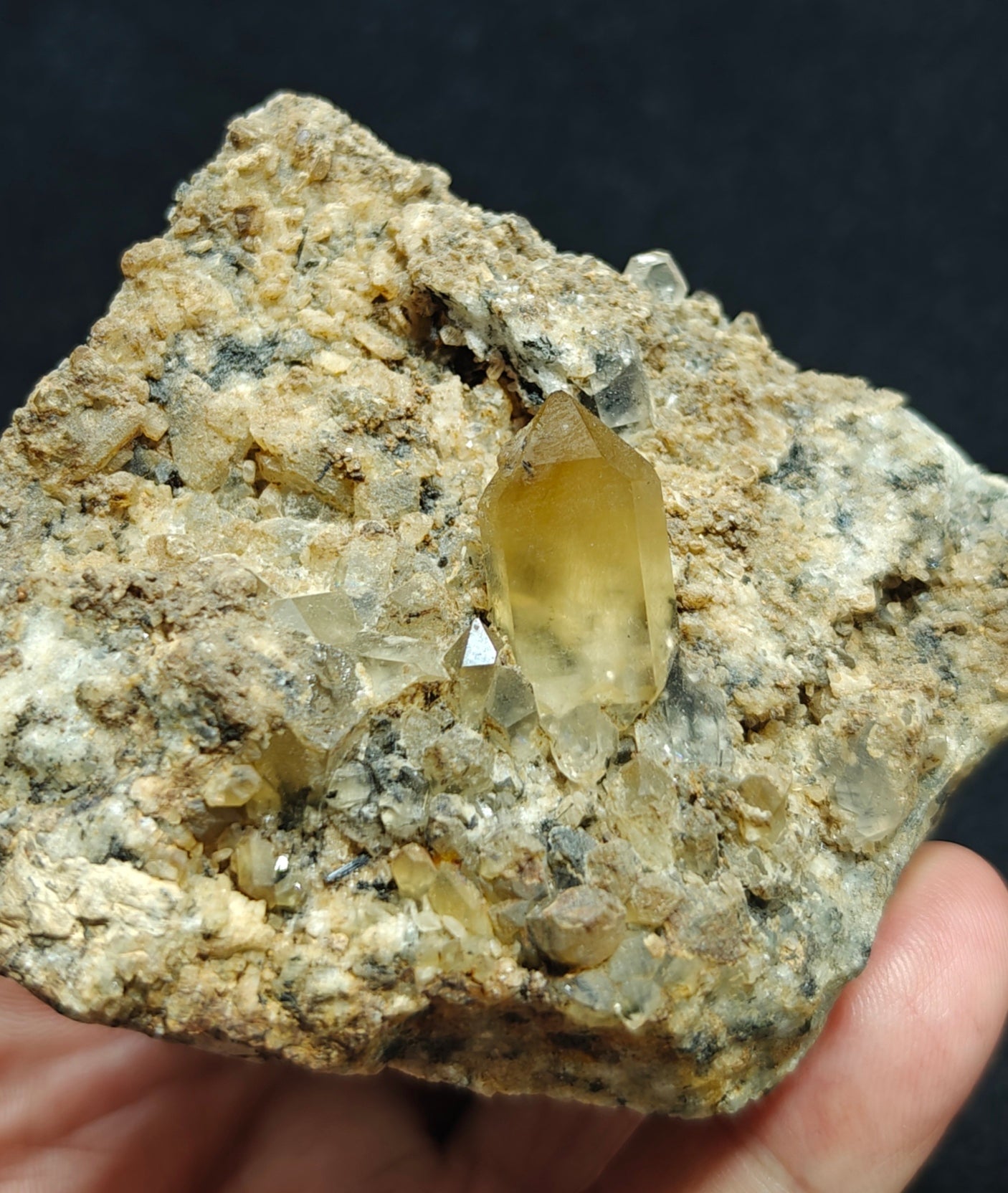 Astrophyllite Quartz Crystals on matrix 197 grams