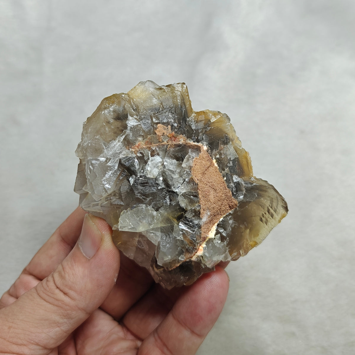Natural iridescent Fluorite and Calcite 236 grams