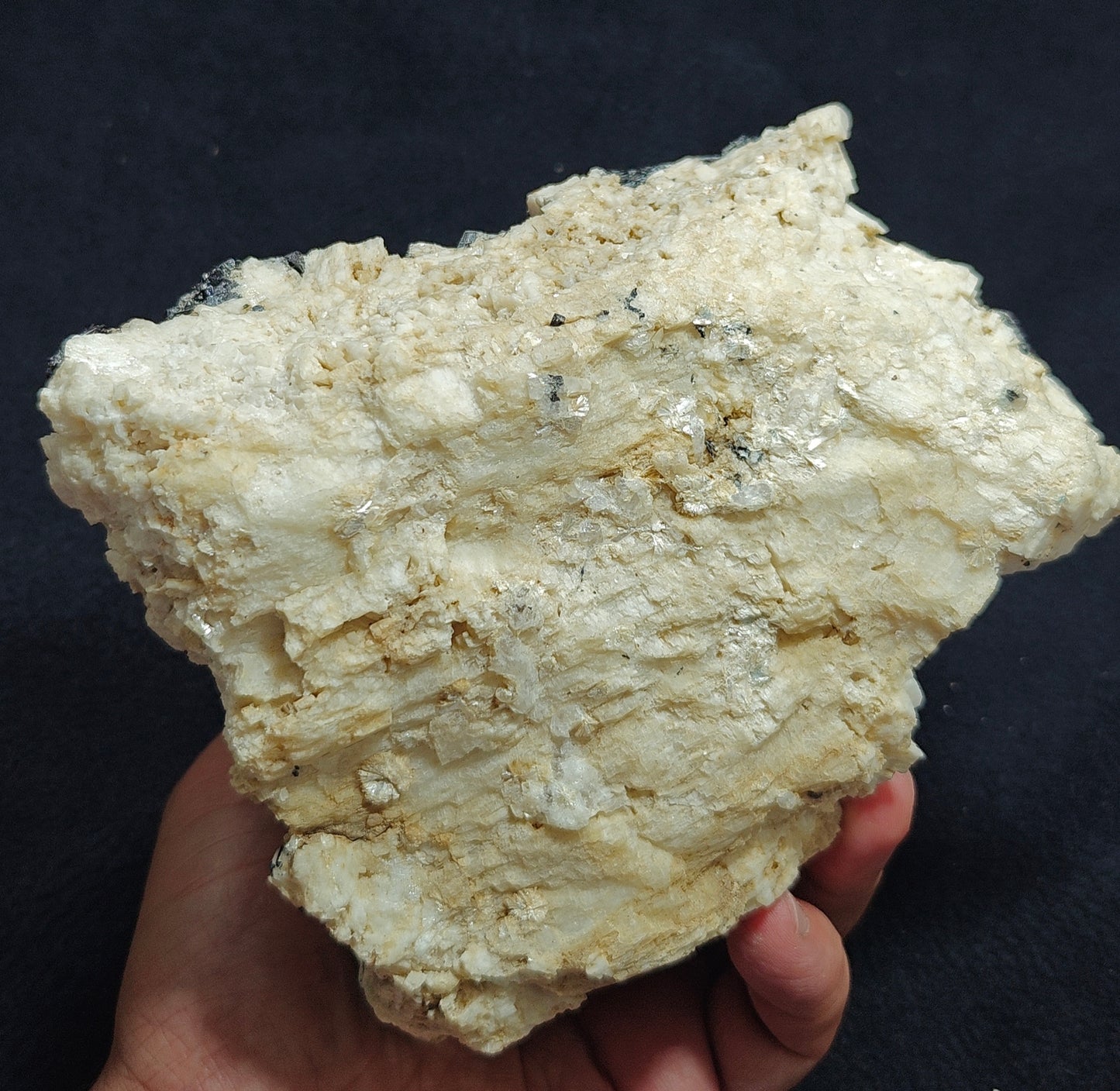 Etched feldspar with Black Tourmaline Crystal Cluster 880 grams