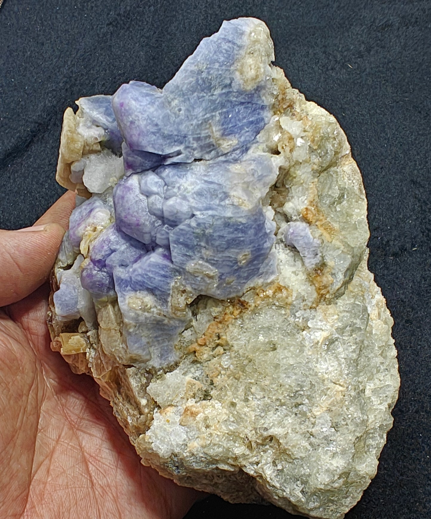 Natural hackmanite specimen on matrix 730 grams