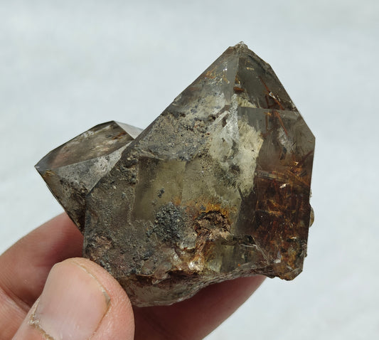 Natural smoky quartz with rutiles inclusions 73 grams