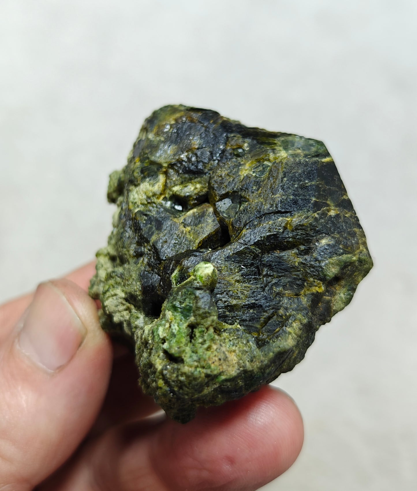 Natural green garnet variety demantoid crystal 142 grams