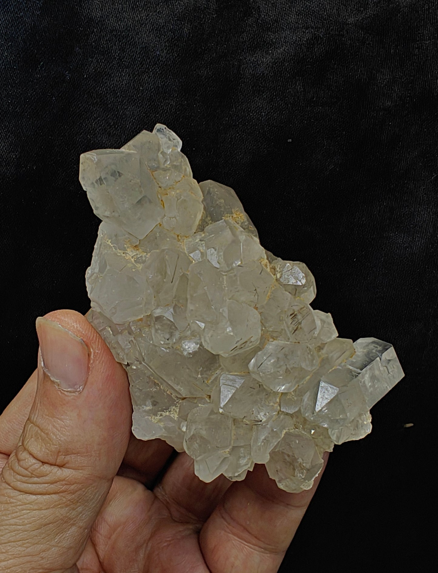 Natural Quartz Cluster with tiny rutiles inclusions 129 grams