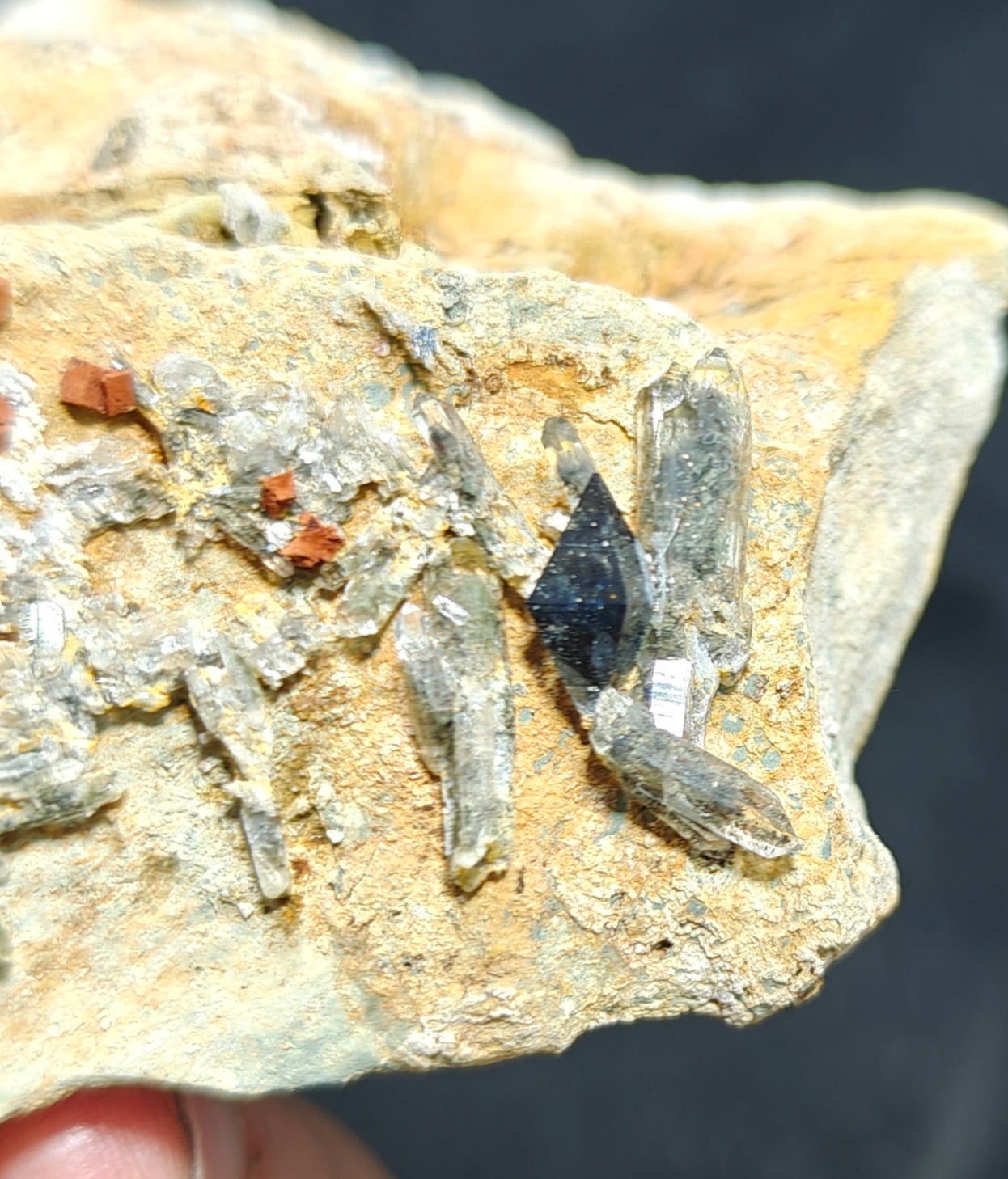 Anatase Crystals with chlorite quartz on matrix with possible pyrite cubes 128 grams