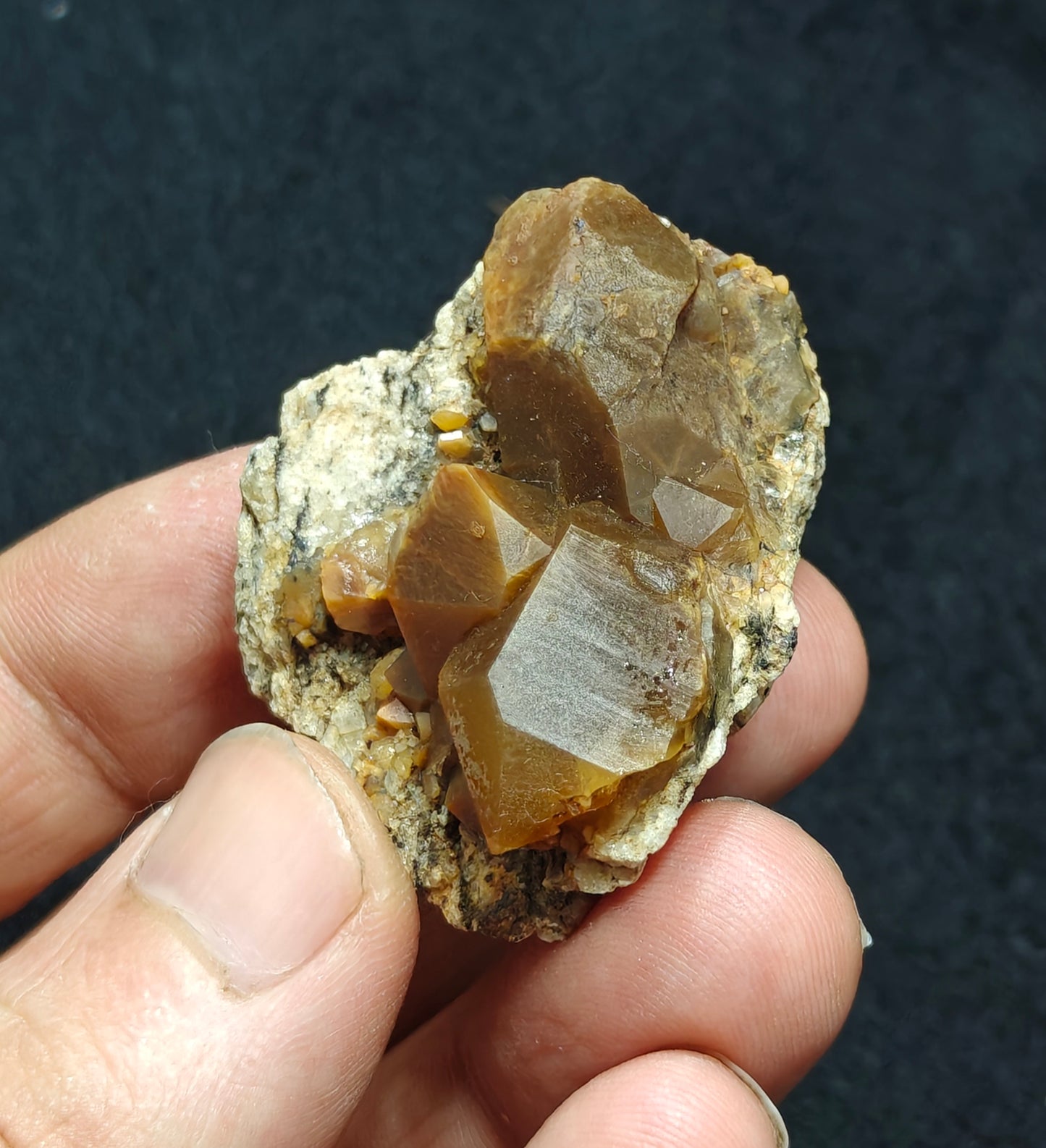 Astrophyllite Quartz Crystals cluster on matrix of granite 44 grams
