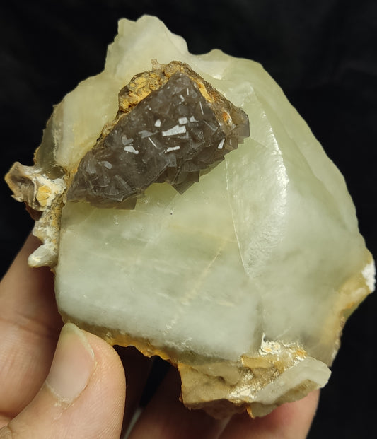 Natural beautifully terminated Calcite And Fluorite crystal 349 grams