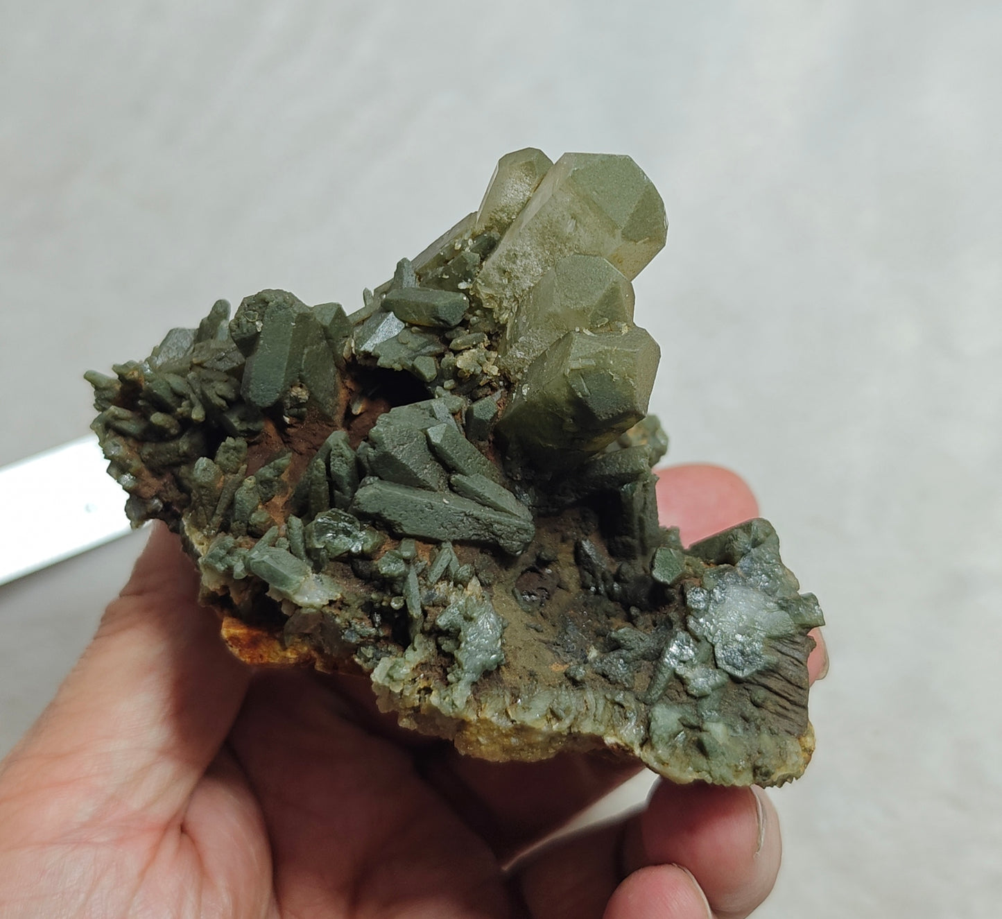 Natural chlorite quartz cluster 200 grams