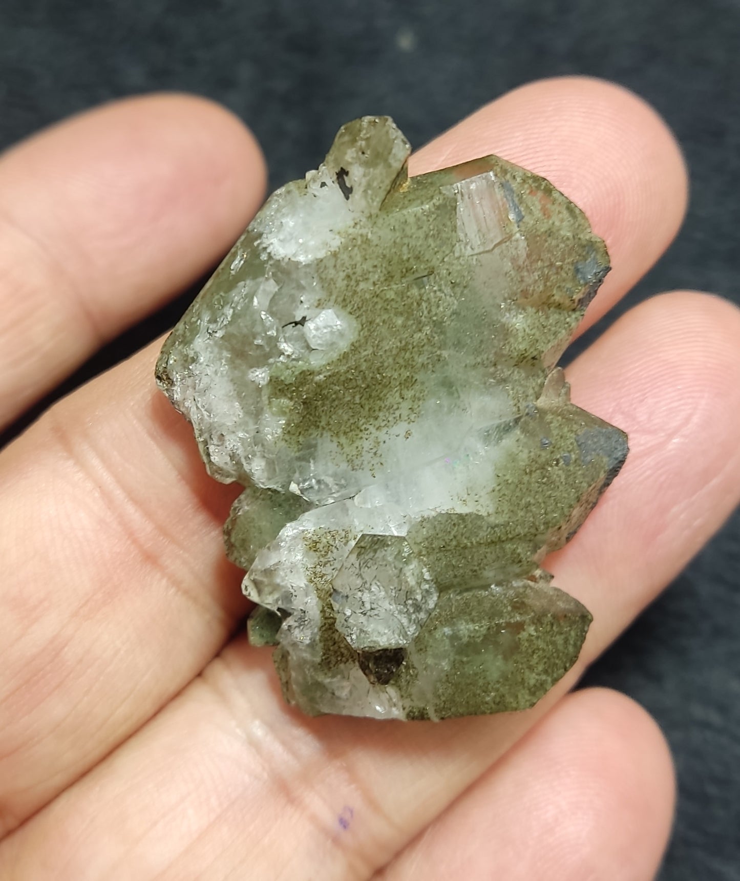 Natural Chlorite Quartz Cluster 15 grams