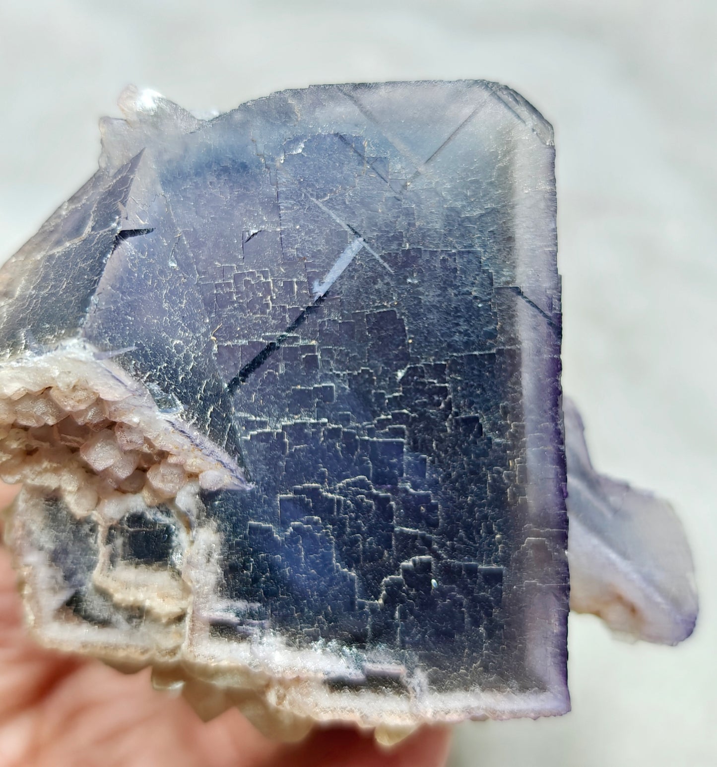 Purple Fluorite with Calcite 270 grams