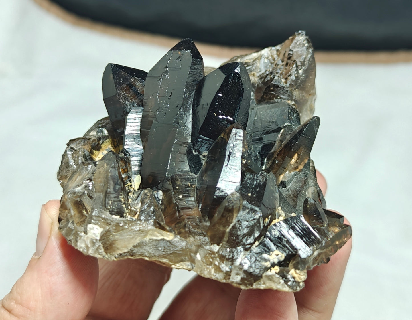 Natural smoky quartz cluster 296 grams