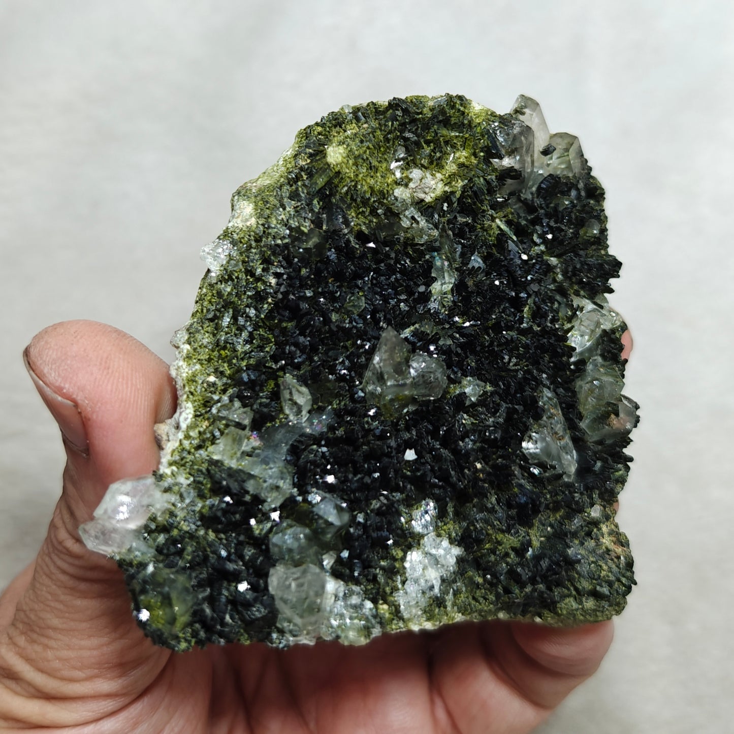 Natural double sided quartz and Epidote specimen 194 grams