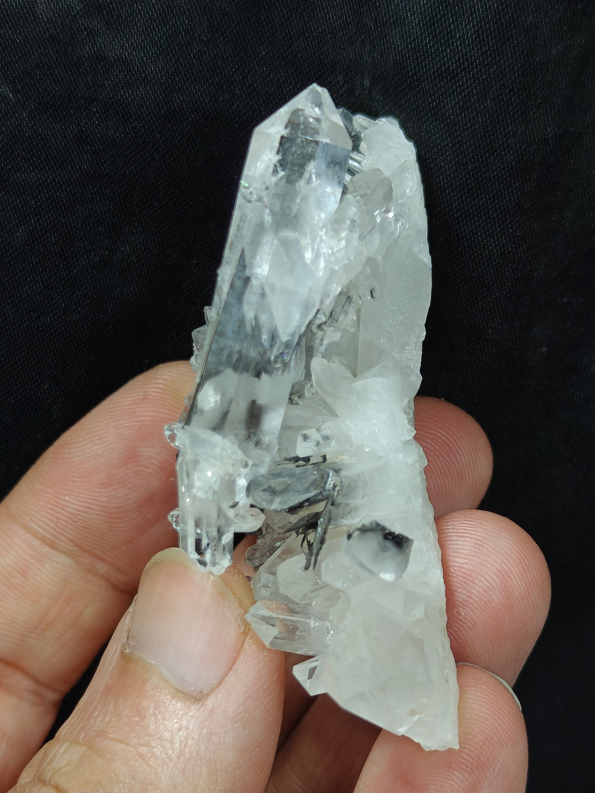 Natural brookite quartz cluster 62 grams