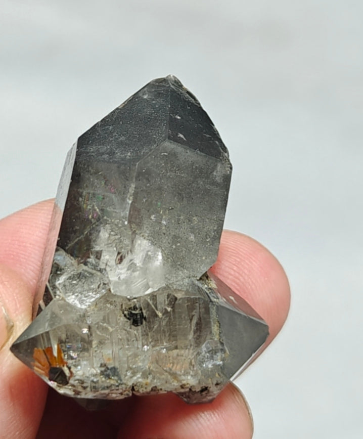 Natural smoky quartz crystal with rutiles inclusions 29 grams