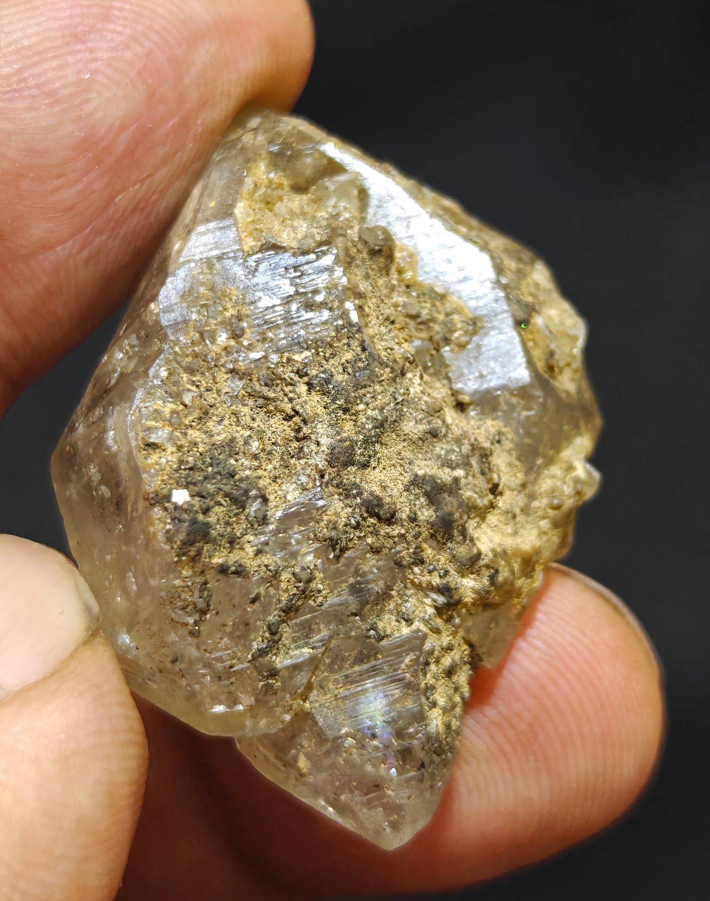 Natural Aesthetic Fenster Like Terminated Quartz Crystal with Black Inclusions 4.5x2.8x1.5cm