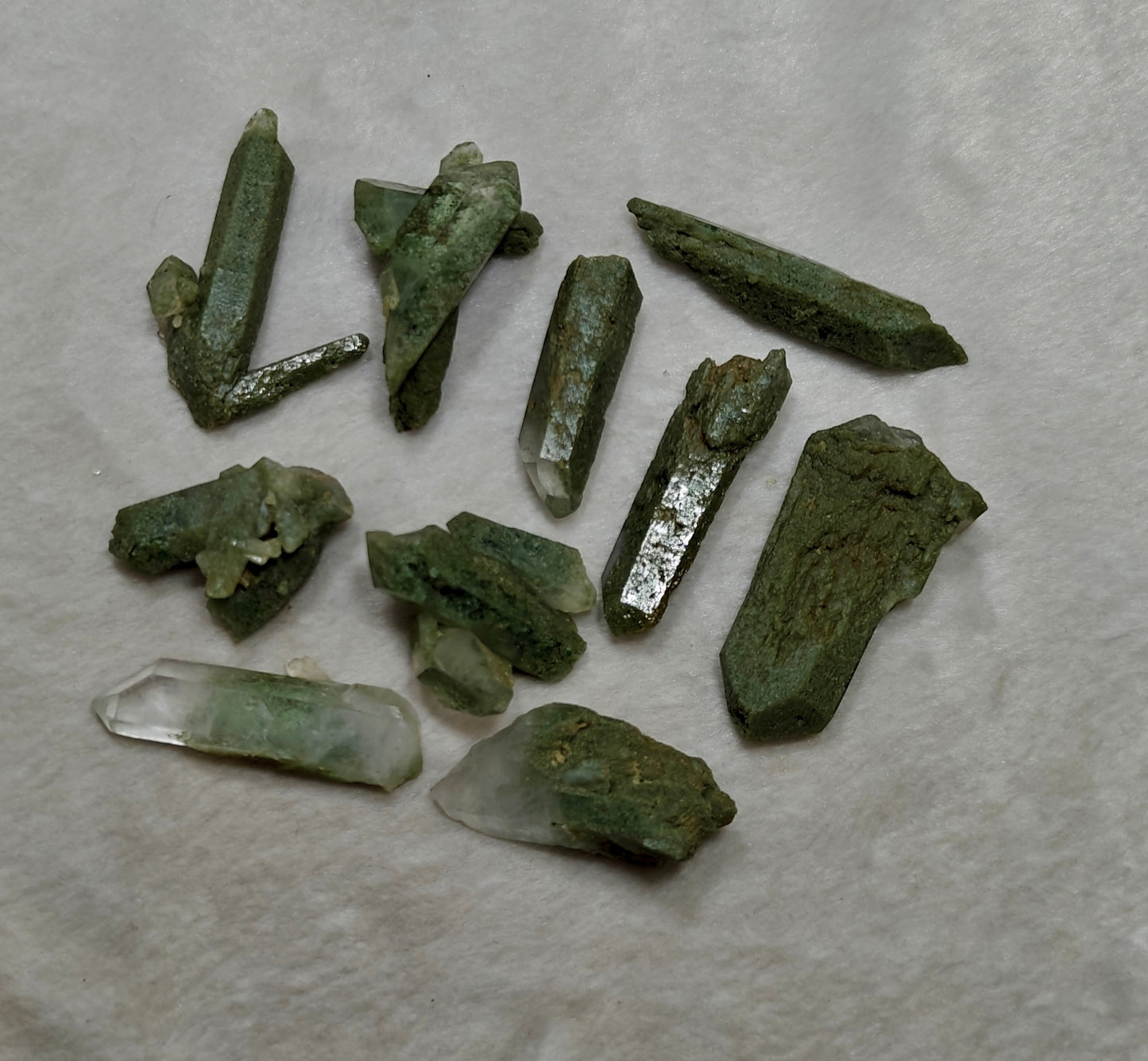 Natural Chlorite Quartz 10 pieces 106 grams