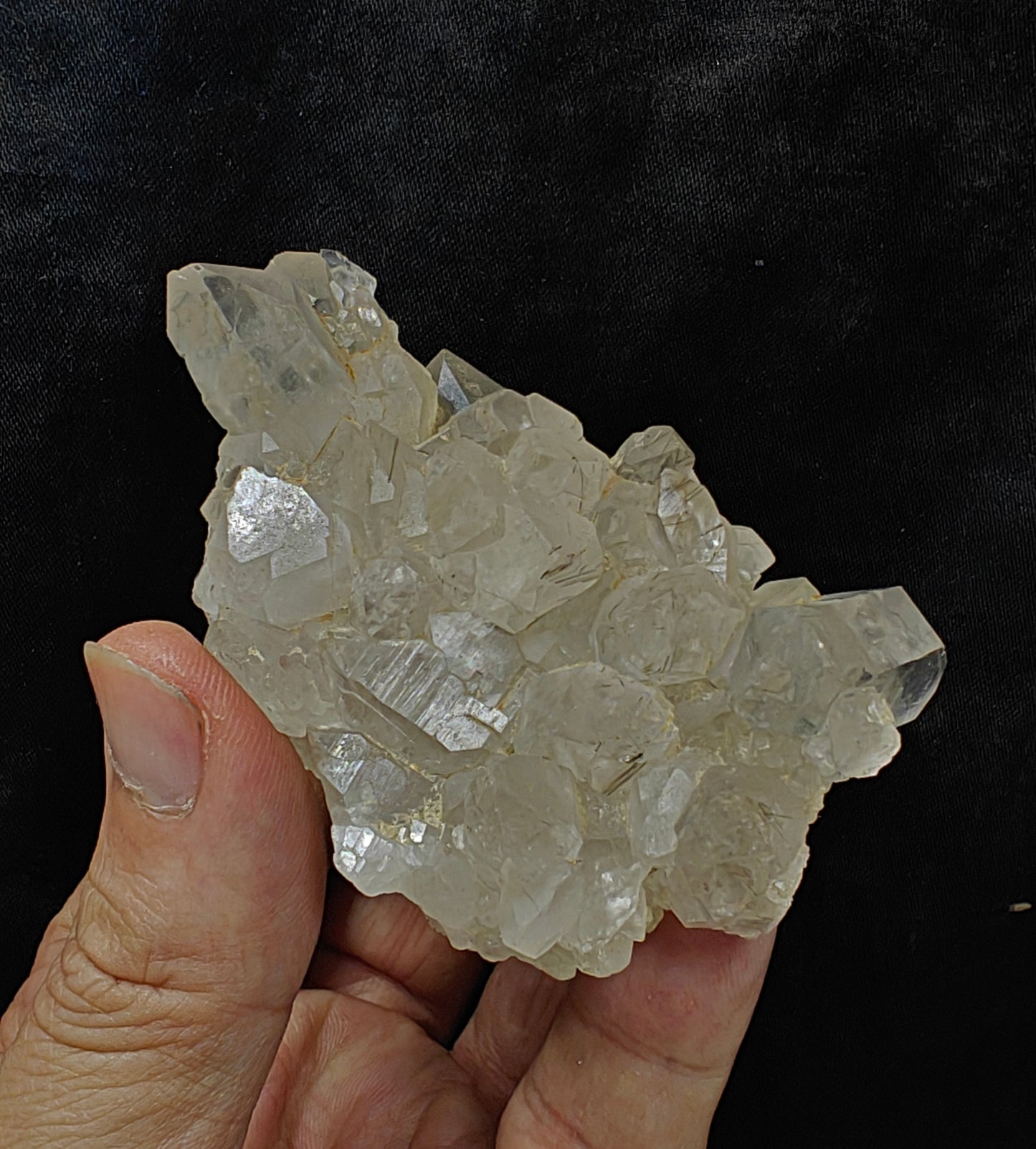 Natural Quartz Cluster with tiny rutiles inclusions 129 grams