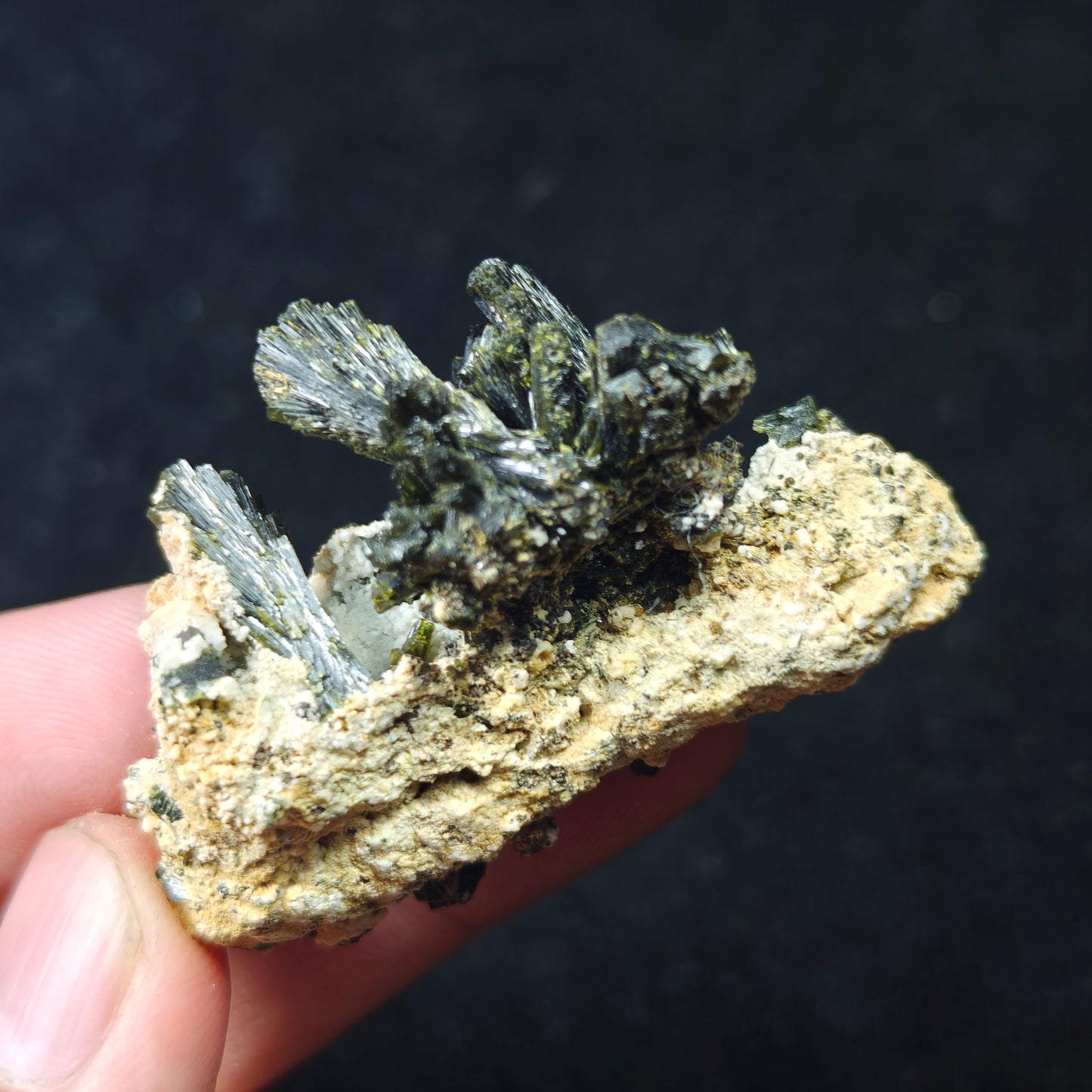 Natural epidote cluster on matrix 24 grams