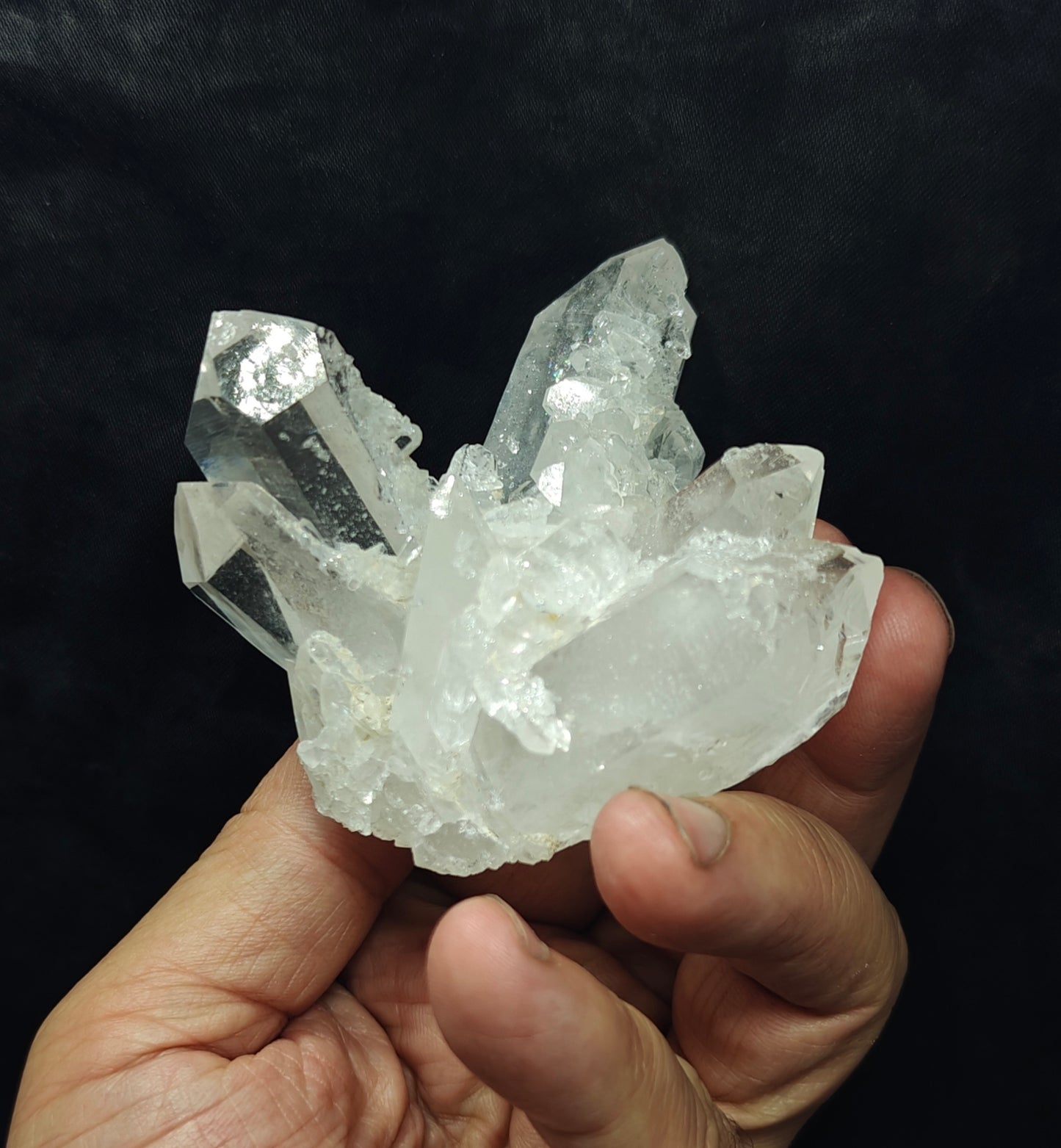 An amazing specimen of clear terminated quartz Crystals 193 grams