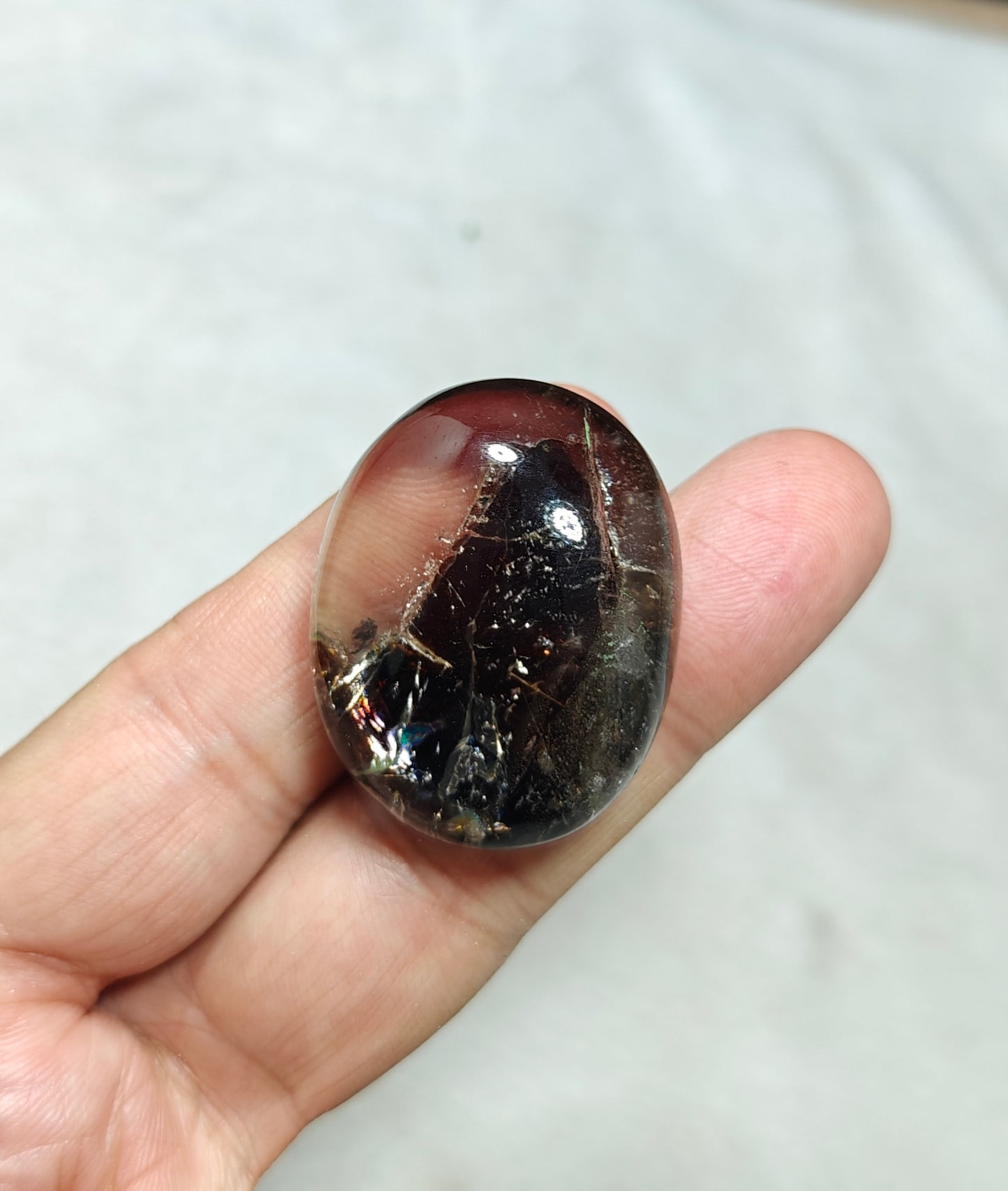 Mica included Quartz cabochon 136 carats