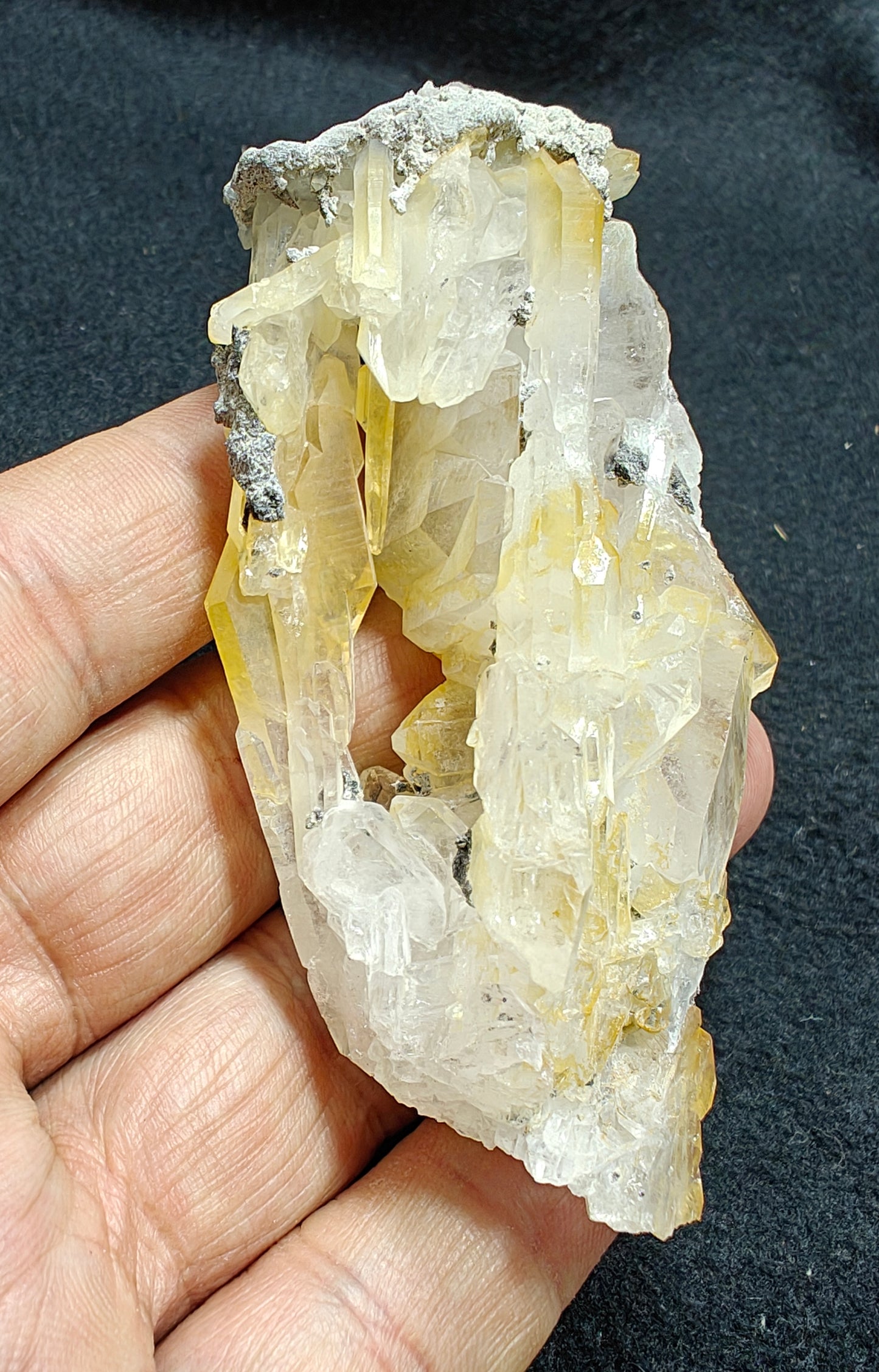 Natural iron included yellow faden quartz 80 grams