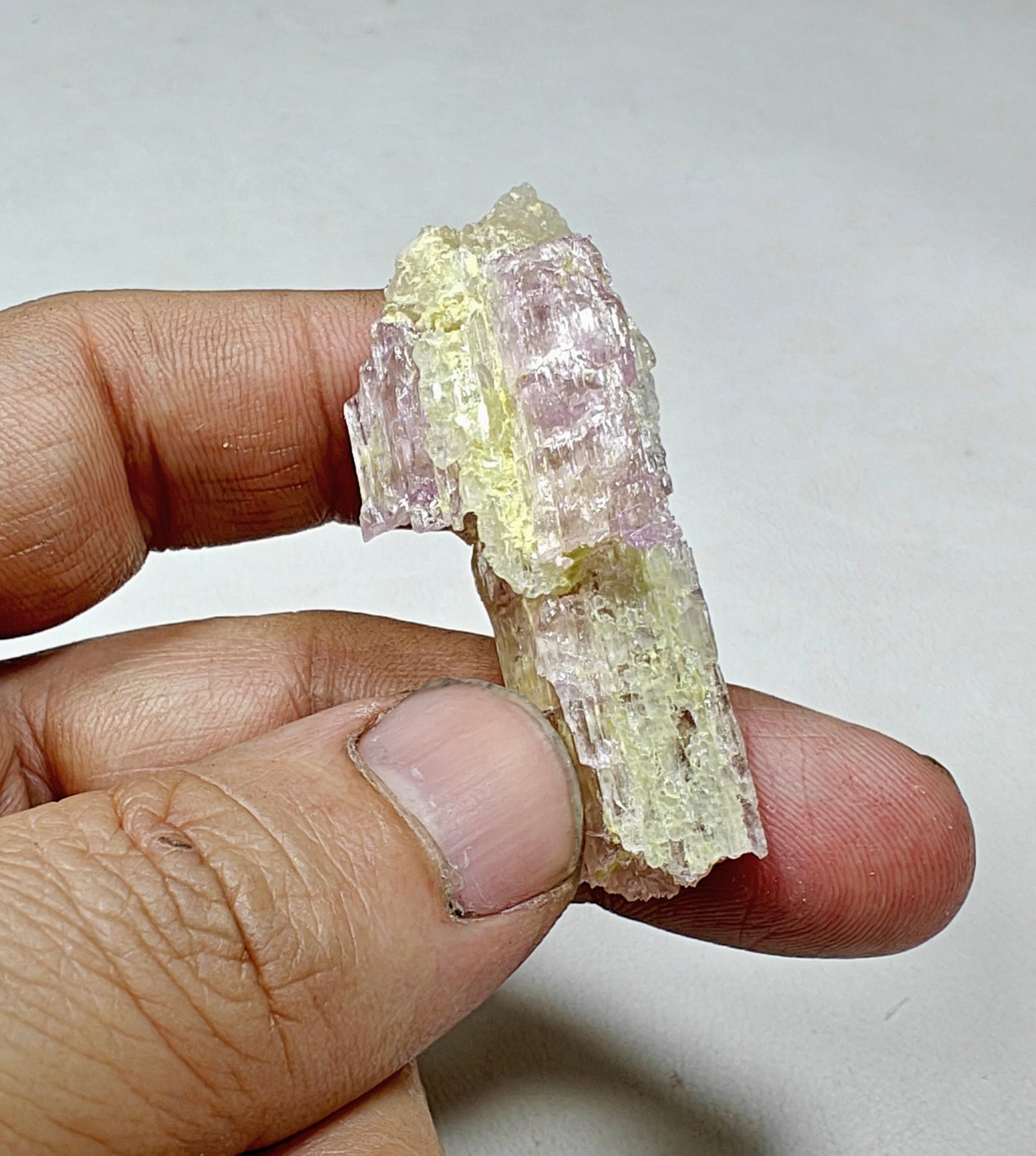 Natural etched kunzite crystal 20 grams