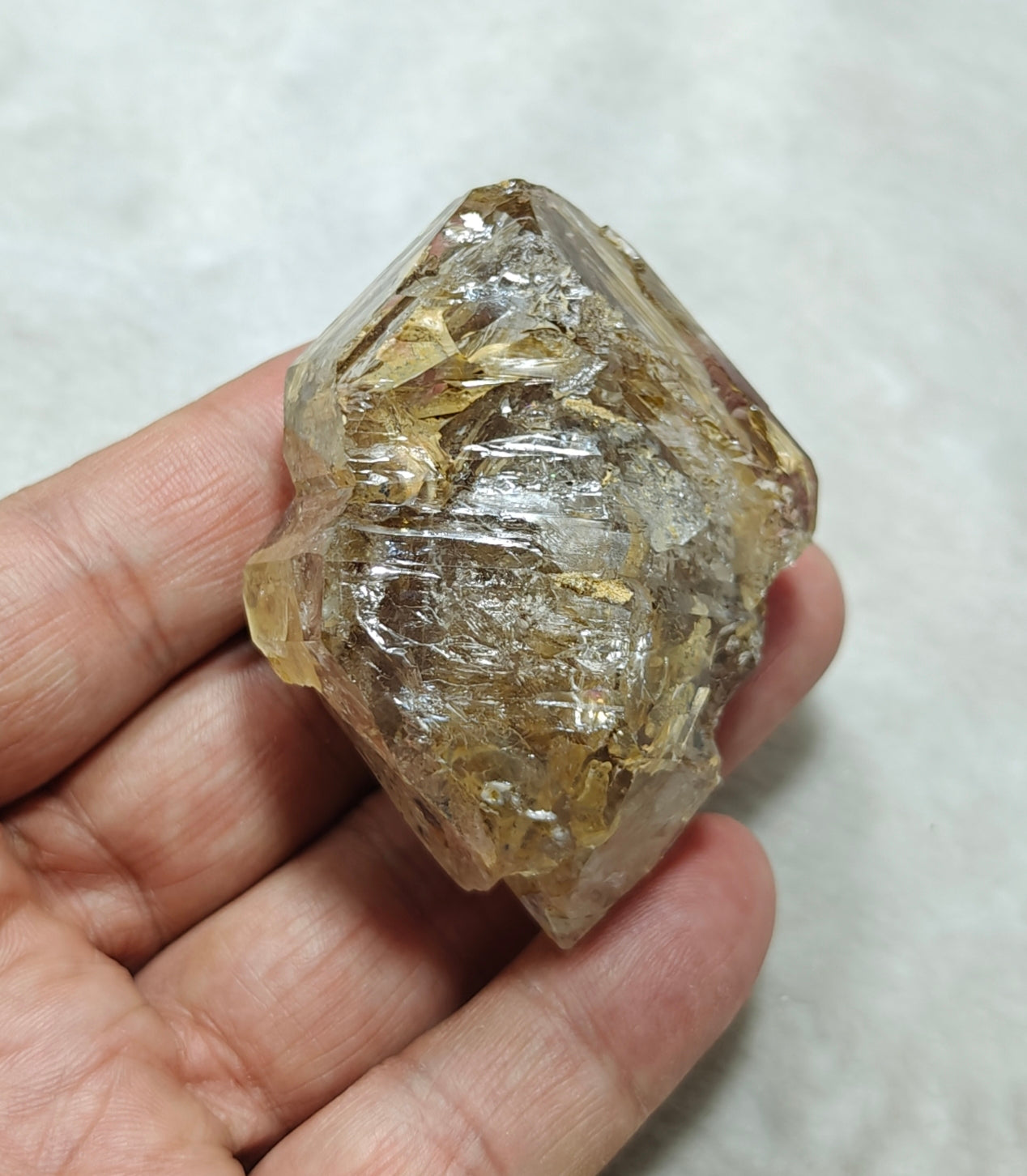 Fenster window Quartz Crystal with clay inclusions 103 grams