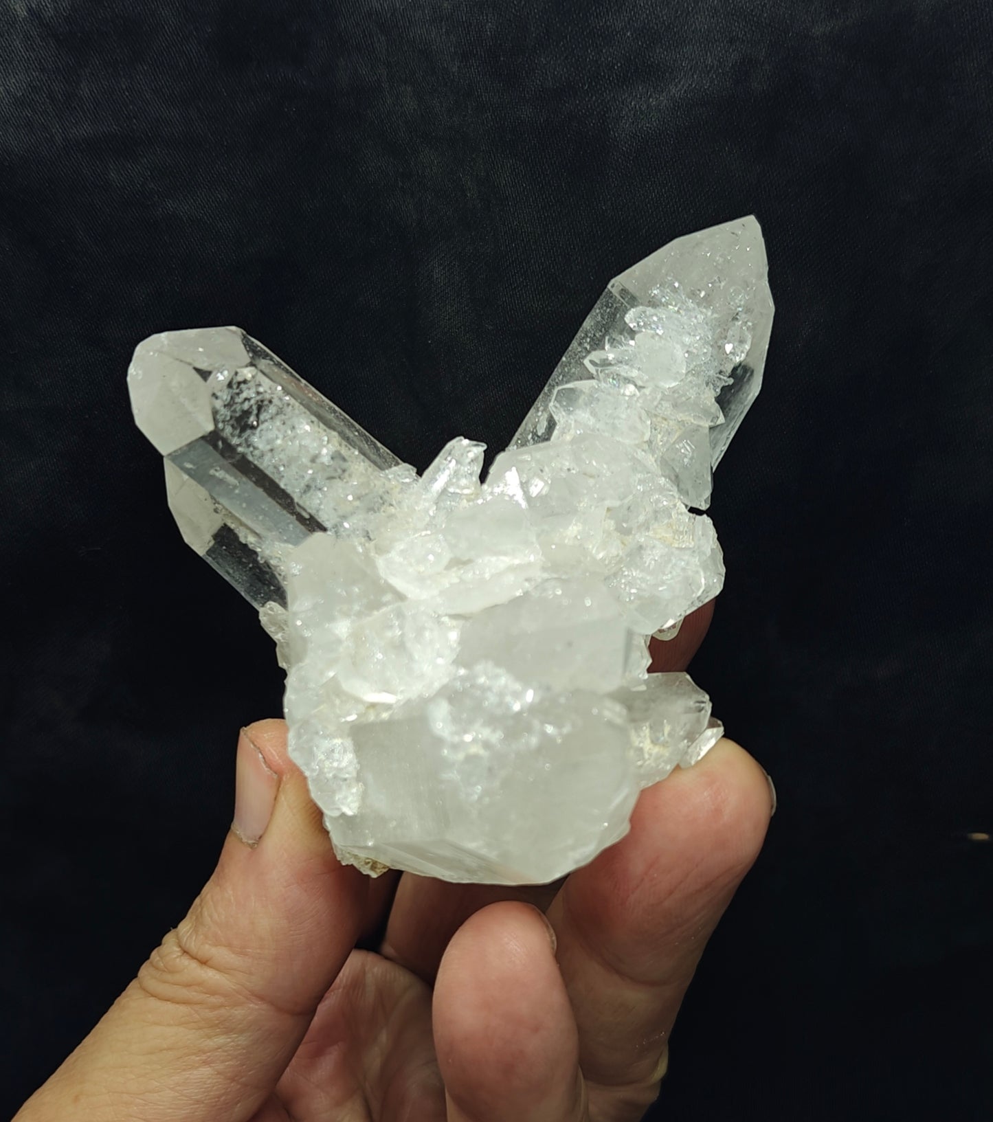 An amazing specimen of clear terminated quartz Crystals 193 grams