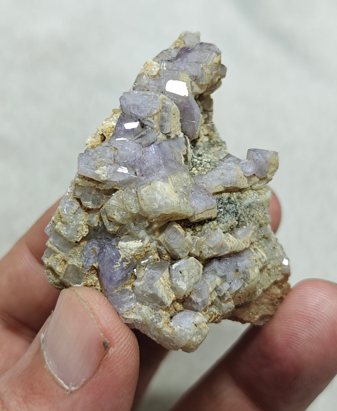 An amazing specimen of purple Apatite crystals on matrix 57 grams
