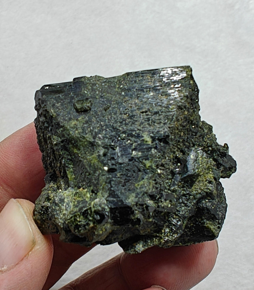 Natural dark green color epidote crystal 124 grams