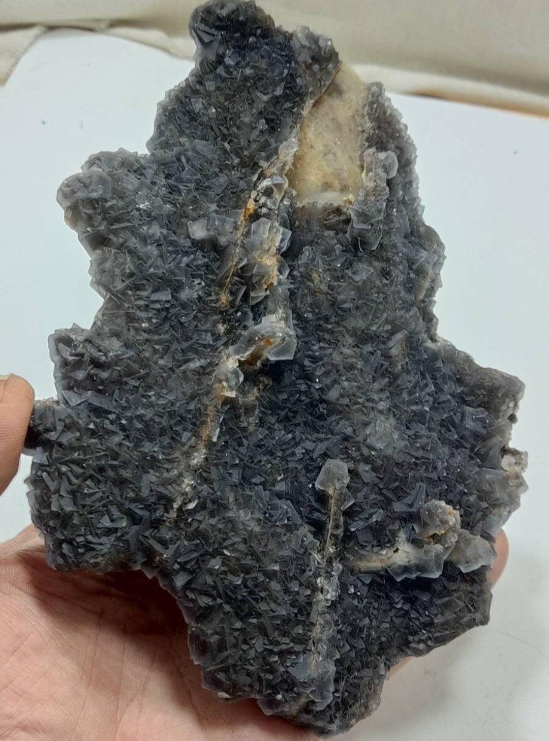 Cubic fluorite crystals cluster 666 grams