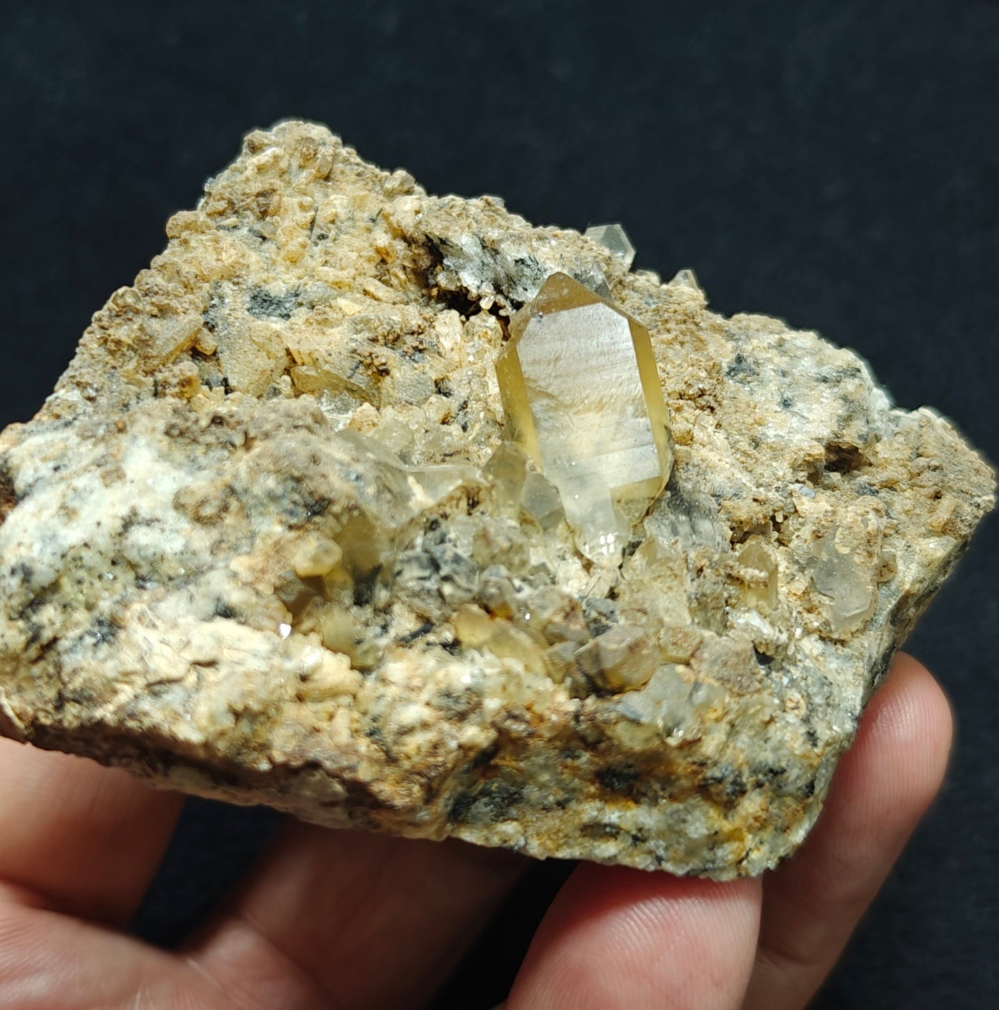 Astrophyllite Quartz Crystals on matrix 197 grams