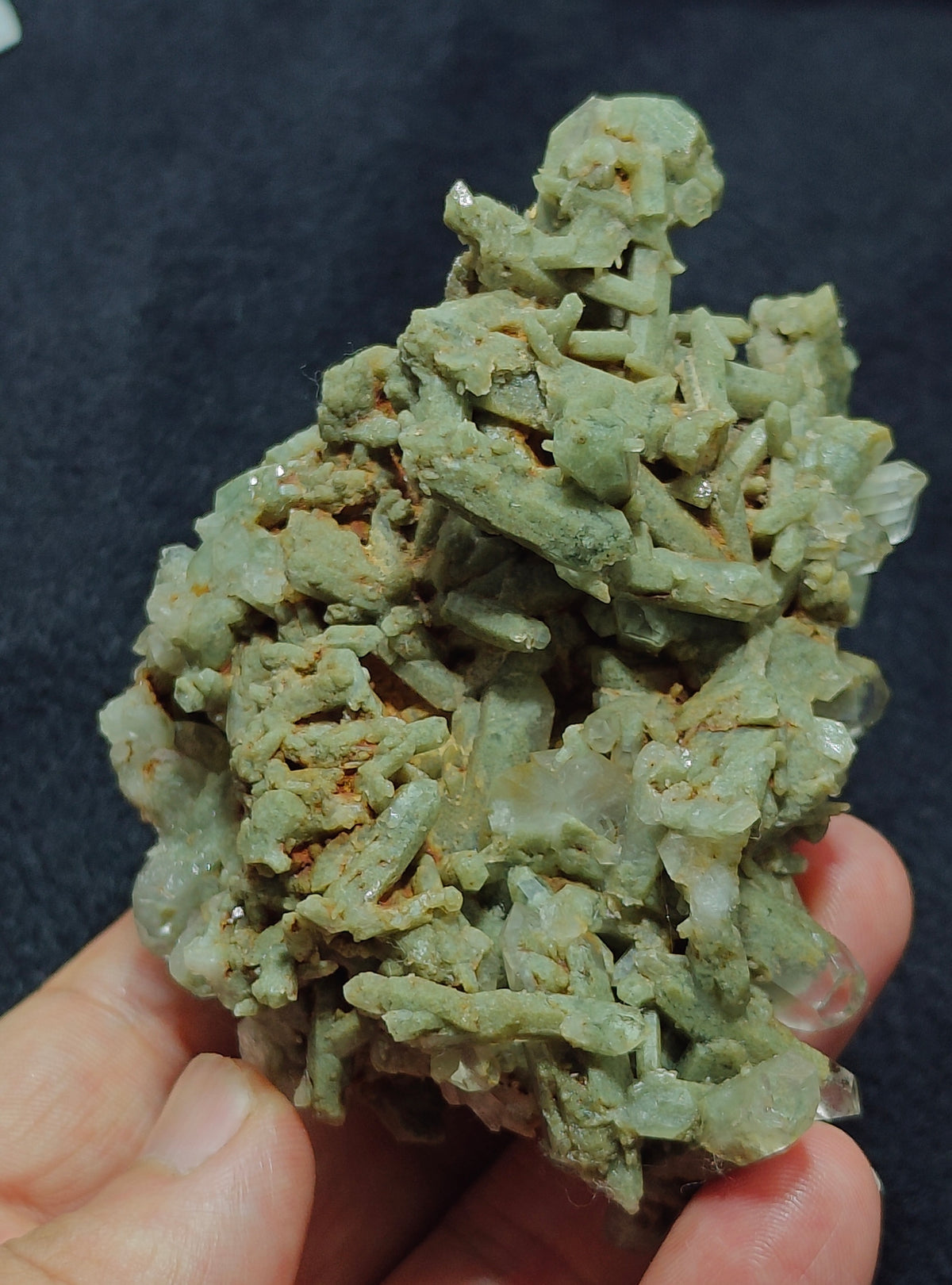 Terminated Chlorite Quartz crystals cluster 194 grams