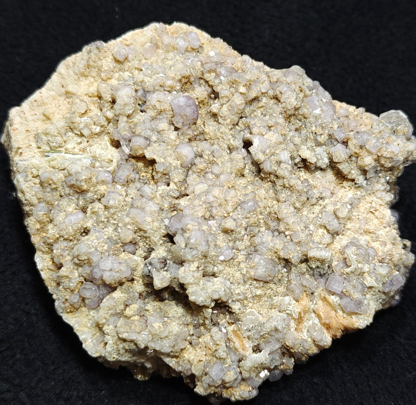 Purple Apatite crystals on matrix with a quartz and small Tourmaline crystal 280 grams