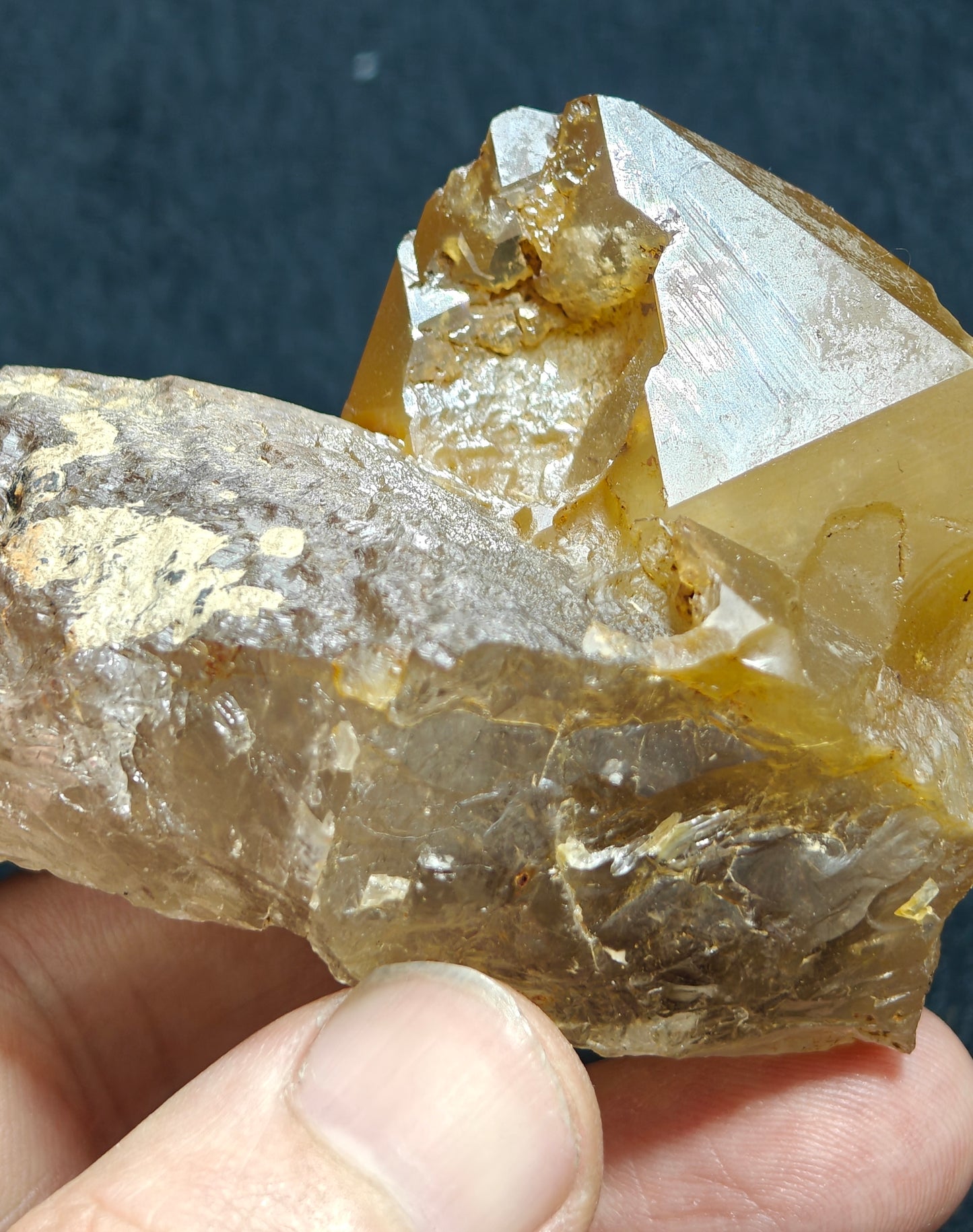 Astrophyllite included terminated Quartz Crystal on matrix 144 grams