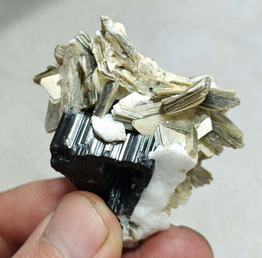 An Aesthetic Natural specimen of combination of Albite, Schorl, and Muscovite 54 grams