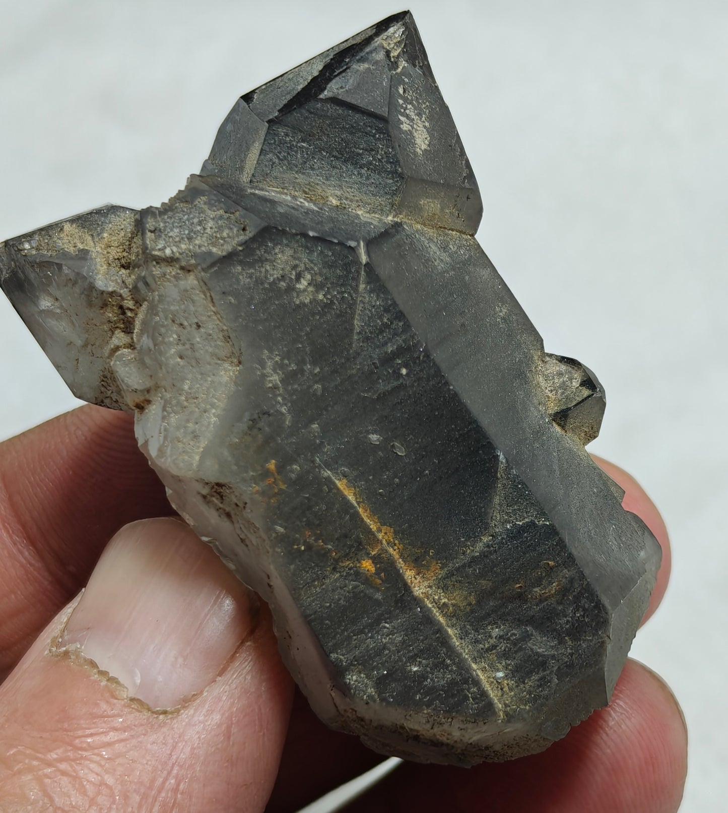 Natural smoky quartz crystal with rutiles inclusions 59 grams