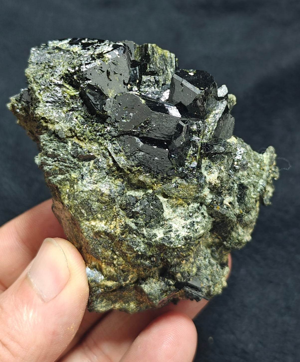An Amazing specimen of lusterous Epidote 340 grams