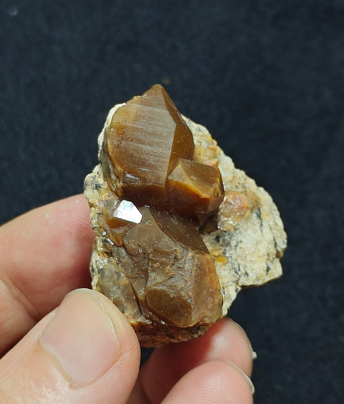 Astrophyllite Quartz Crystals cluster on matrix of granite 44 grams