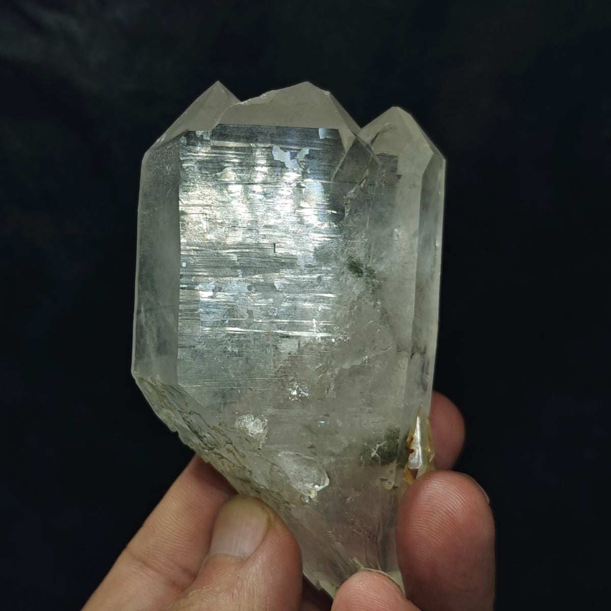 Natural faden quartz crystal with chlorite inclusions 172 grams