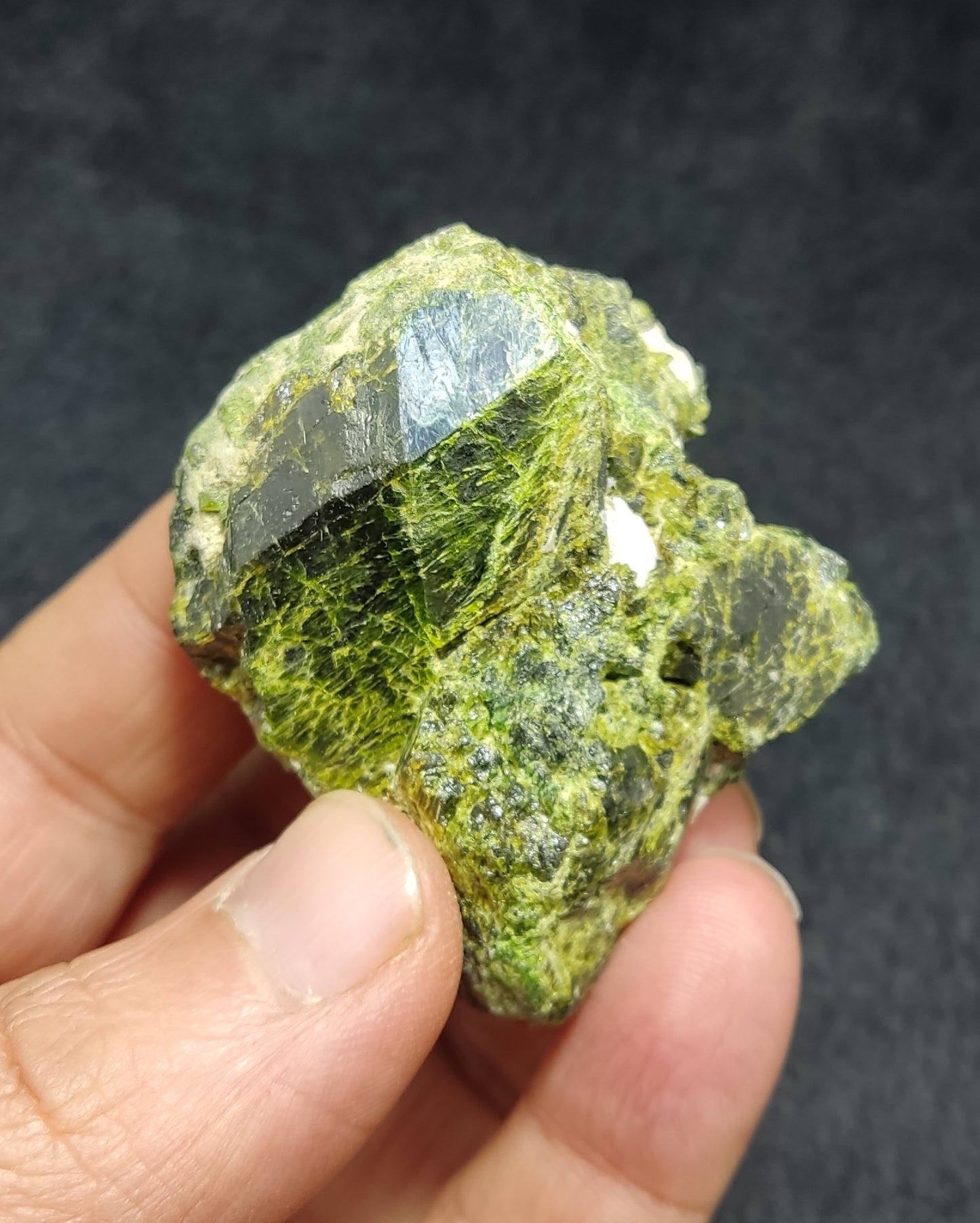 An Aesthetic specimen of garnet variety demantoid crystals on Matrix 117 grams