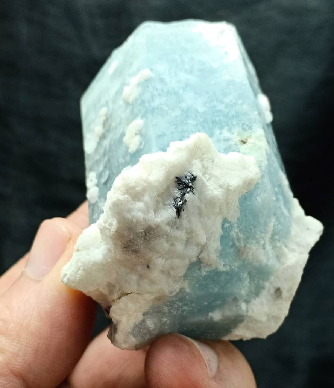 Afghanistan Aquamarine Crystal with associated tantalite 196 grams