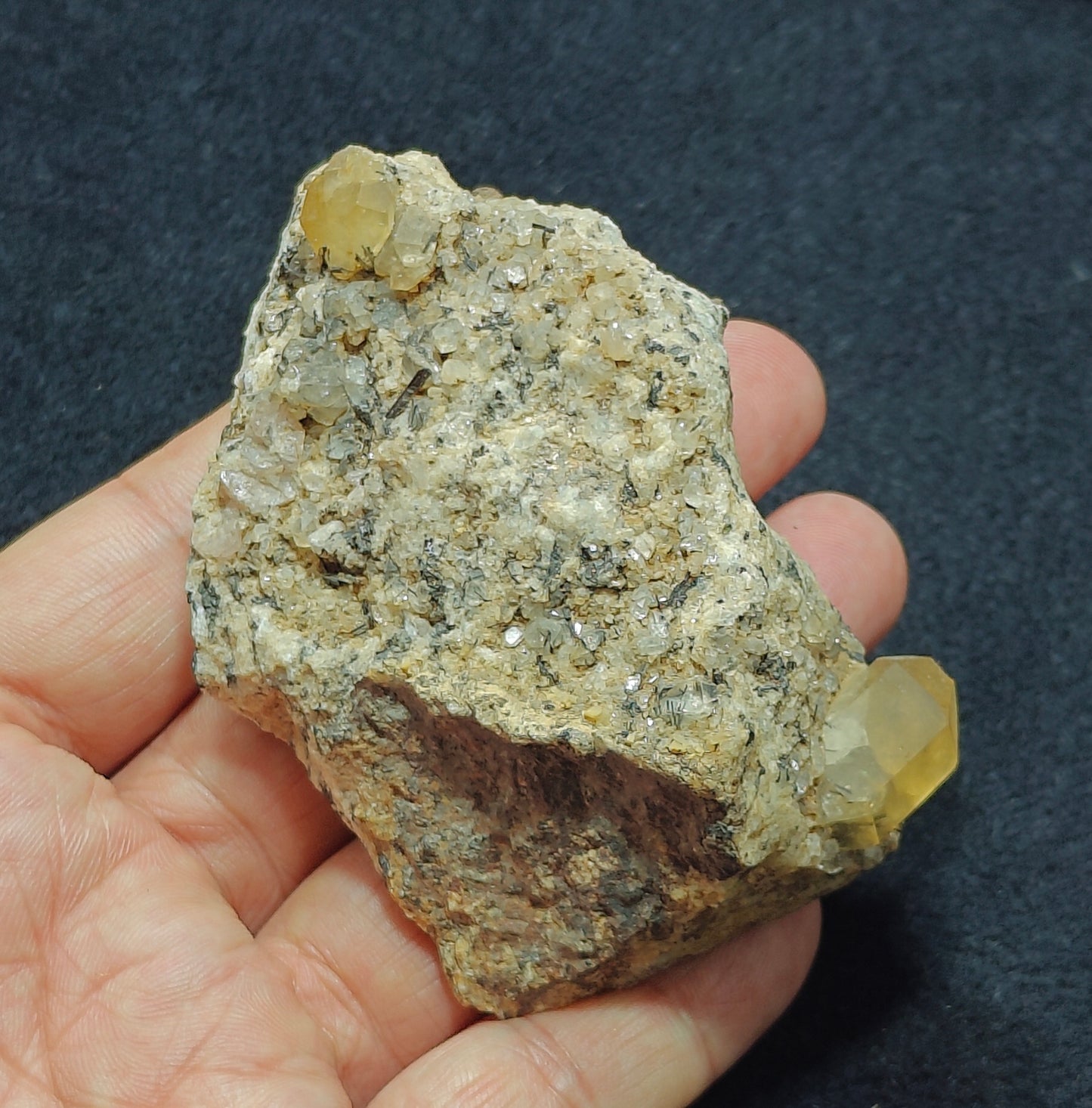 Astrophyllite included terminated Quartz Crystals on matrix with aegirine 193 grams