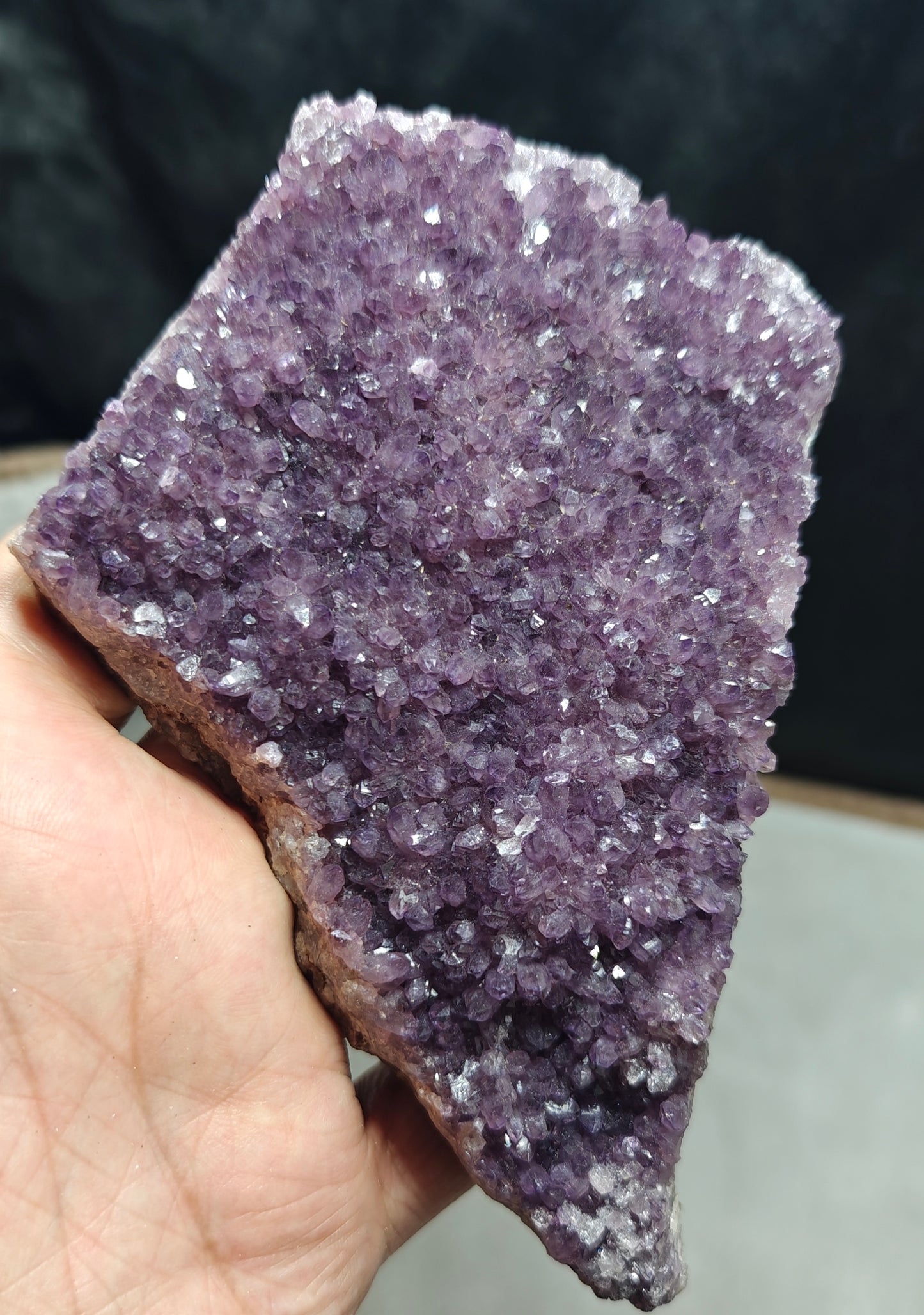 Natural Drusy Amethyst crystals Cluster plate 383 grams