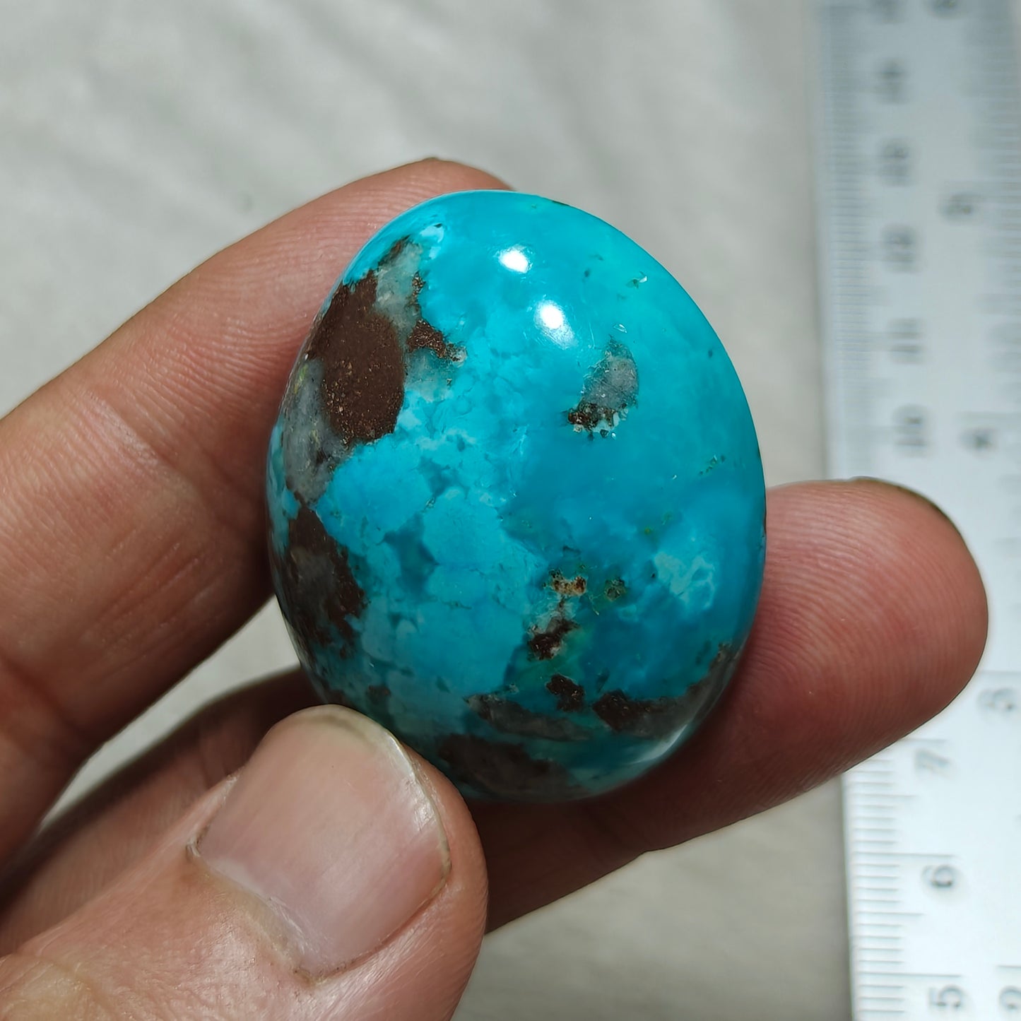 Natural stabilized turquoise cabochon with Pyrite 29.7 grams