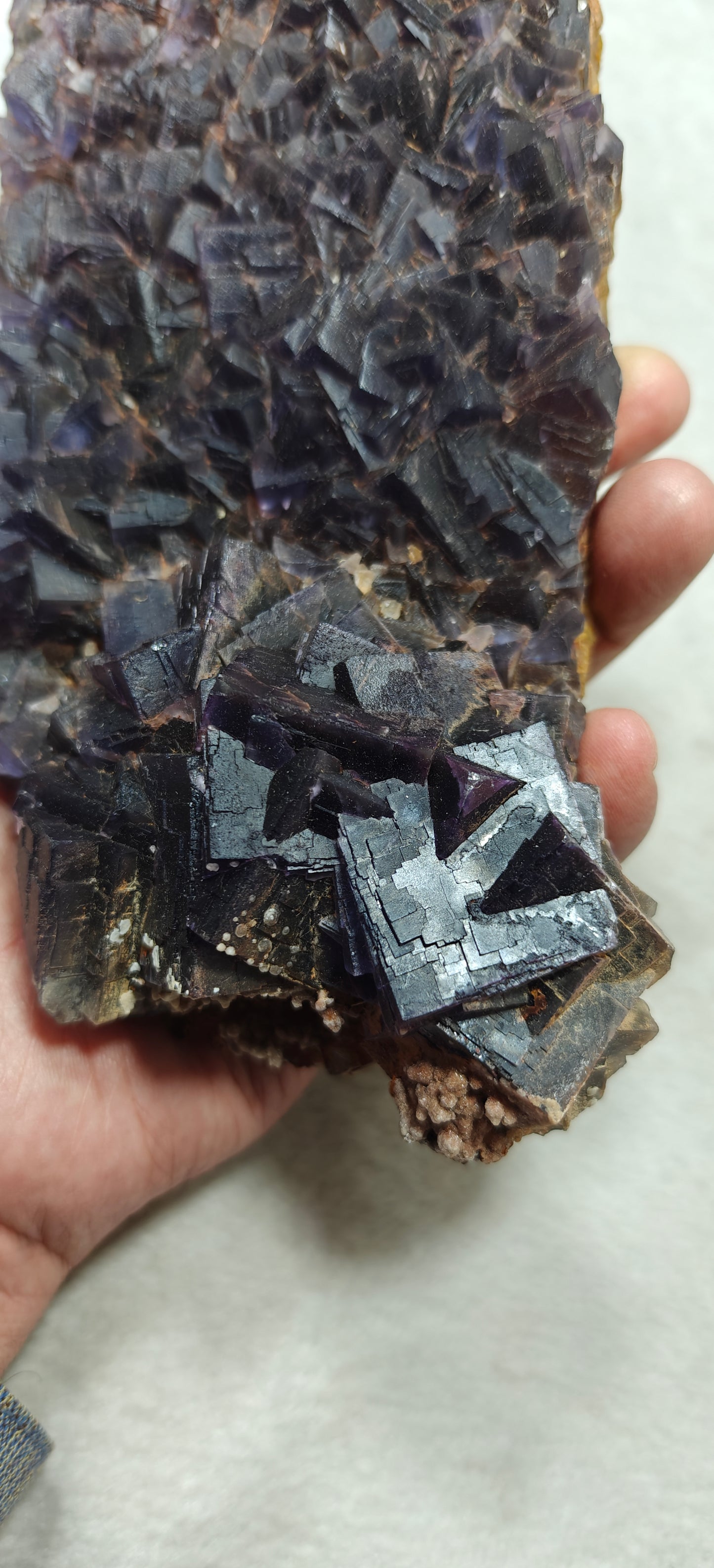 Amazing Fluorite clusters plate 1350 grams