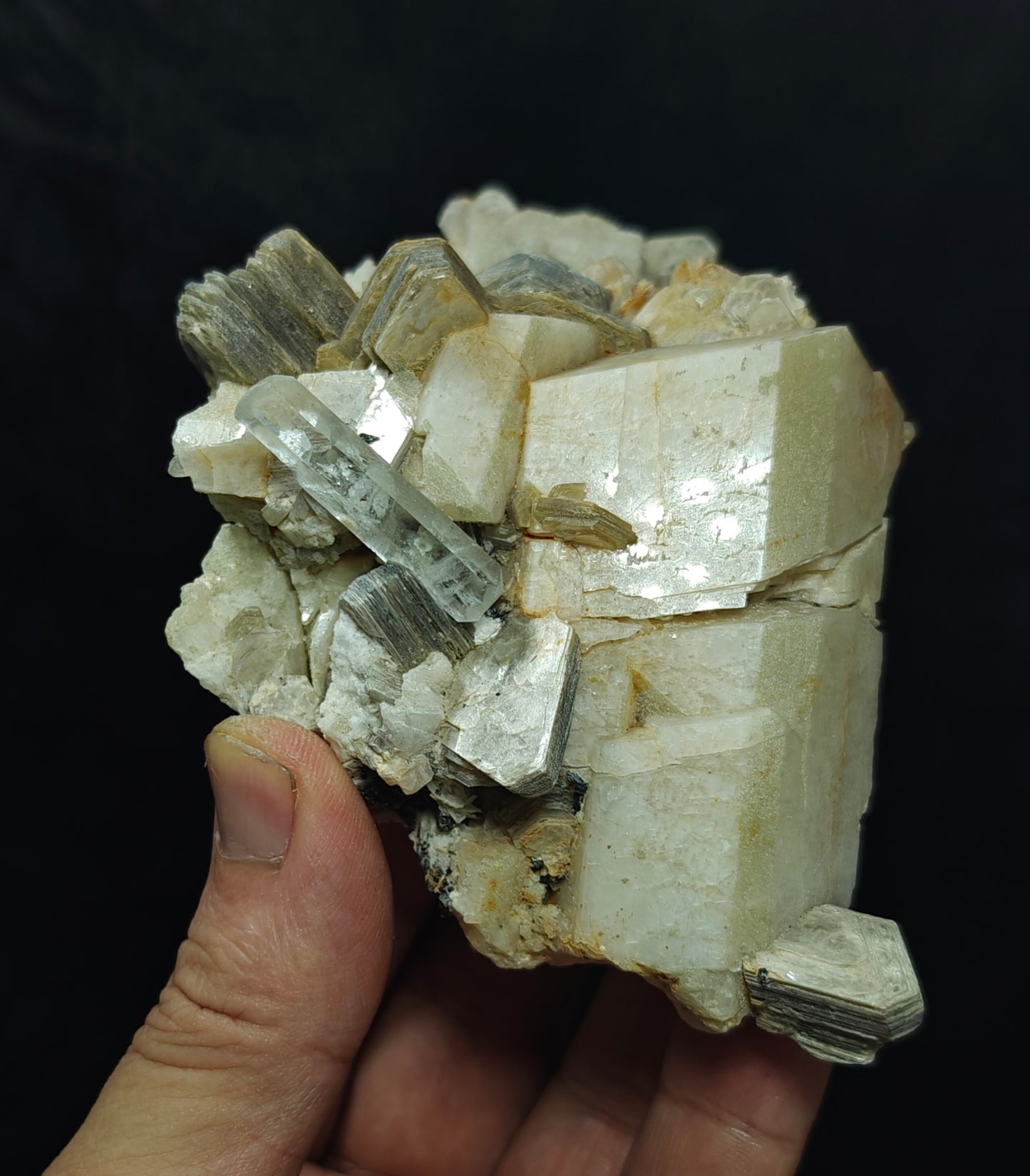 Aquamarine Crystal on matrix of Albite with Mica 452 grams