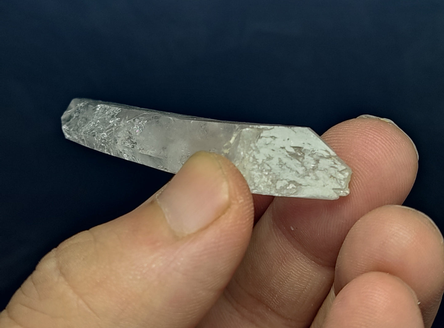 Double terminated Clear faden quartz crystal 22 grams