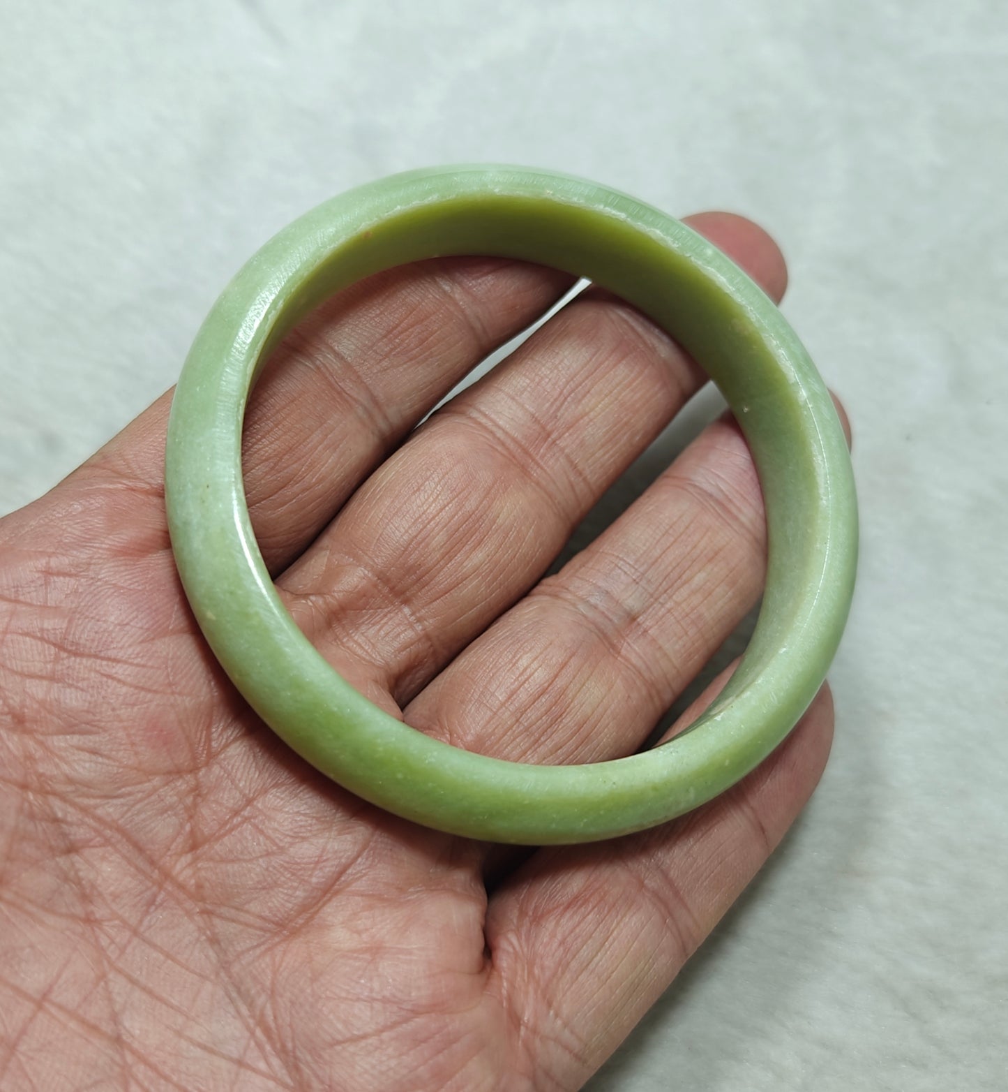65 mm Size natural serpentine Bangle olive green color